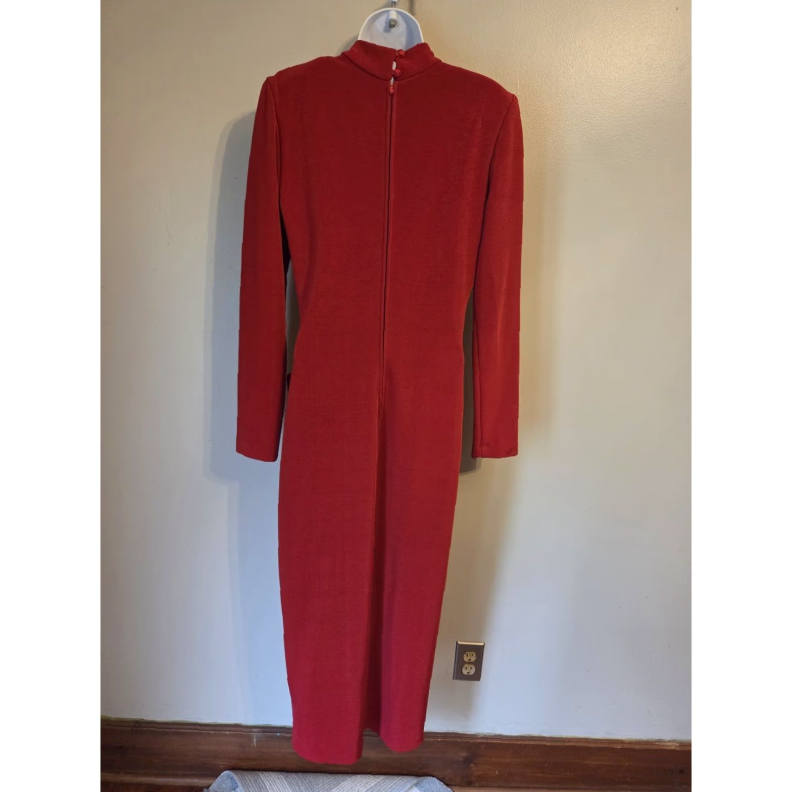Vintage VINTAGE Spiegel Ebony Style Asian Look Sheath Dress Size 8 Red 1980s Women’s/ Womens Dress Size M / US 6-8 / IT 42-44 - 7 Thumbnail