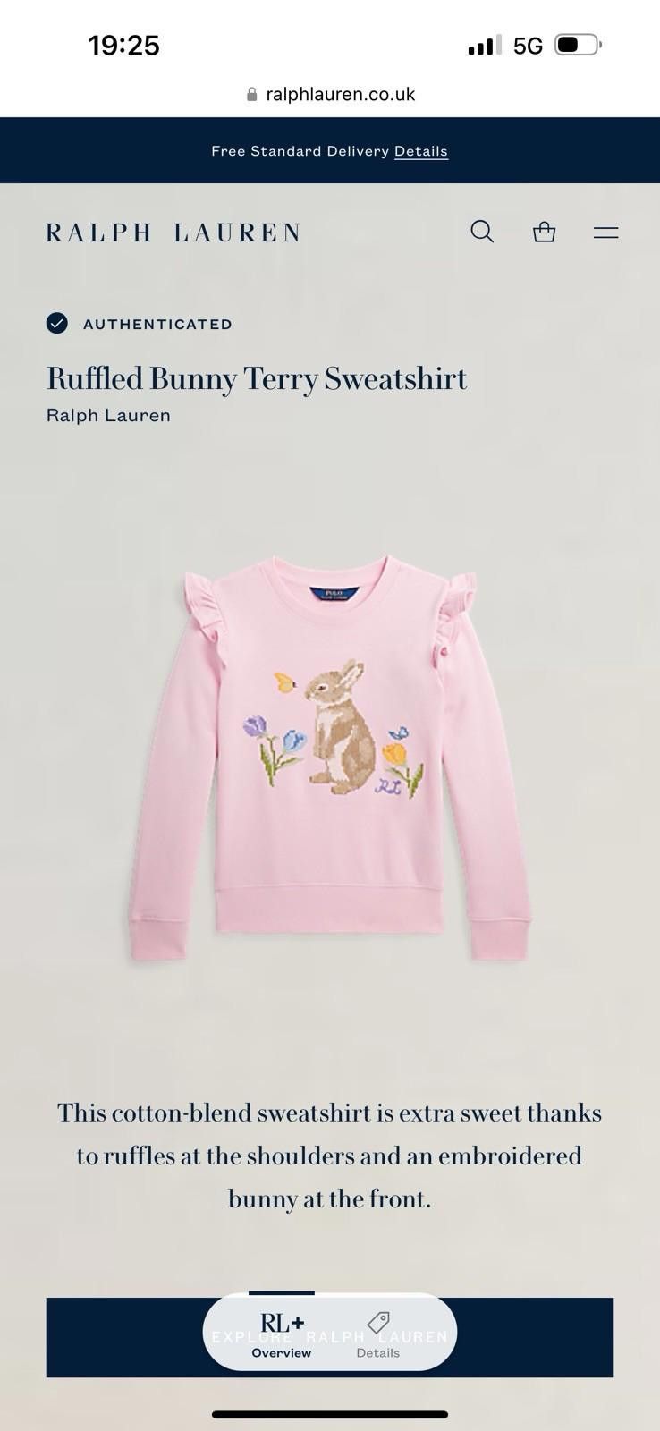Lauren Ralph Lauren Ralph Lauren Cotton Kids Jumper Embroided Design Size ONE SIZE - 9 Thumbnail