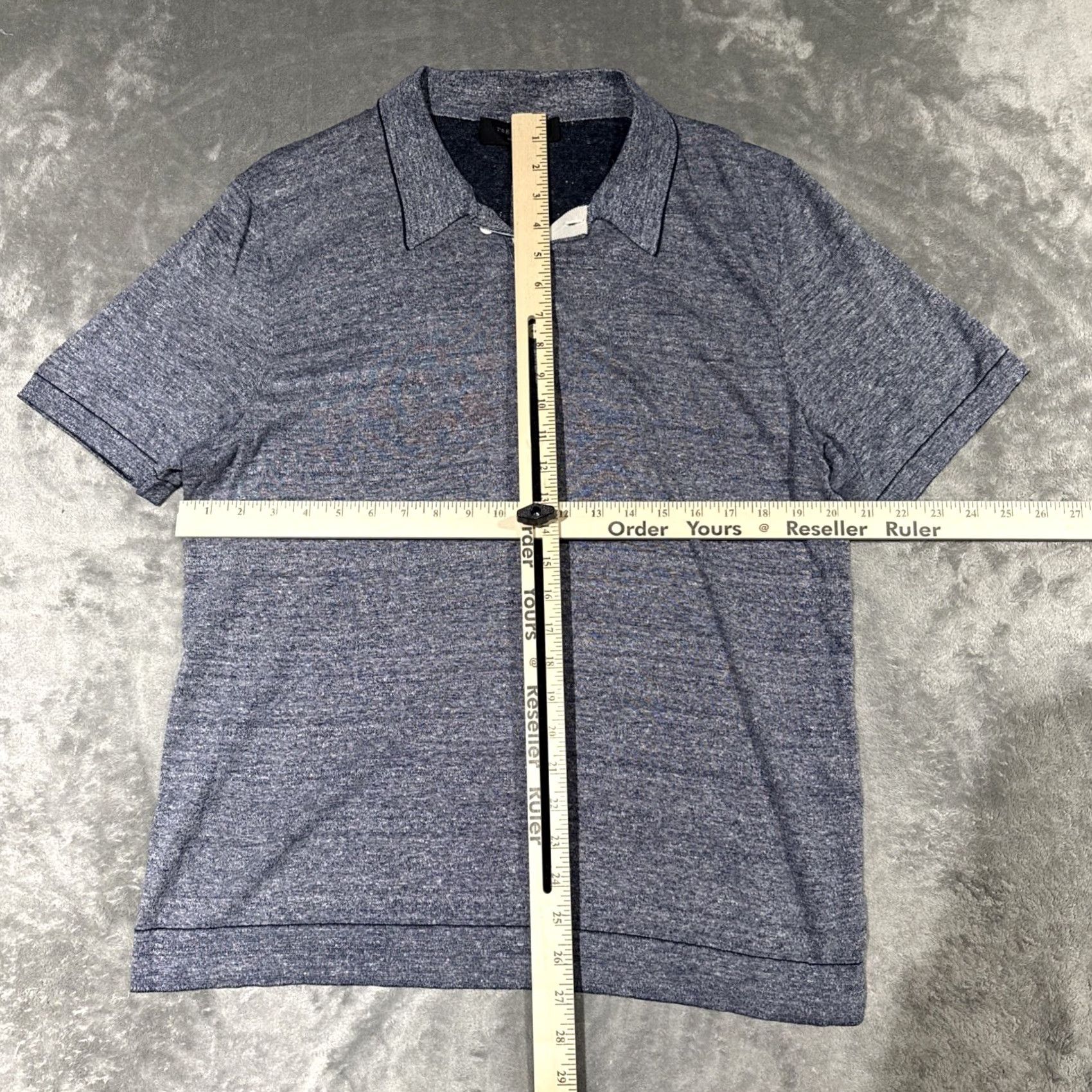 Rag & Bone Rag & Bone Shirt Polo Mens XL Blue Short Sleeve Cotton Linen Blend Casual Polo Shirt Size US XL / EU 56 / 4 - 4 Thumbnail