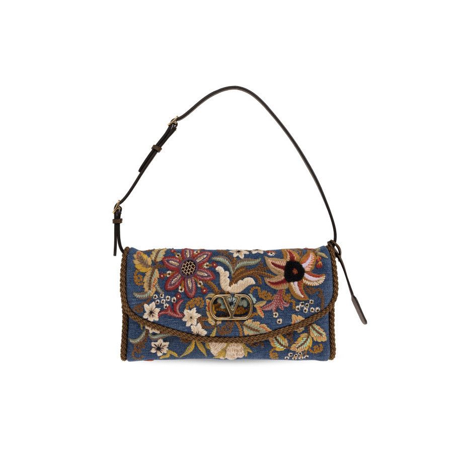 Valentino VALENTINO GARAVANI Devain Embroidery Blue Shoulder Bag New & Size ONE SIZE - 1 Thumbnail