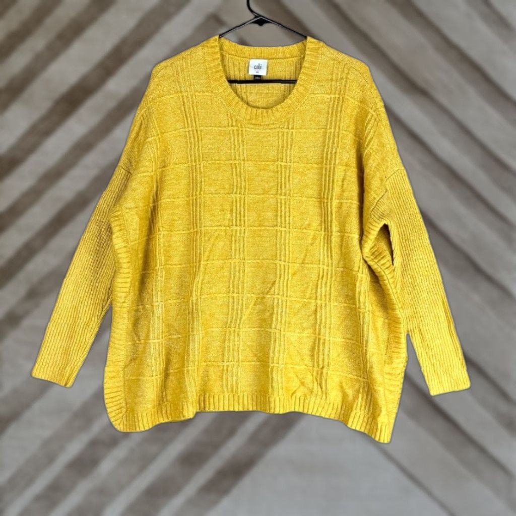 Vintage CAbi Womens Sweater Yellow Crew Neck Oversized Long Sleeve Pullover XS Size XS / US 0-2 / IT 36-38 - 1 Thumbnail