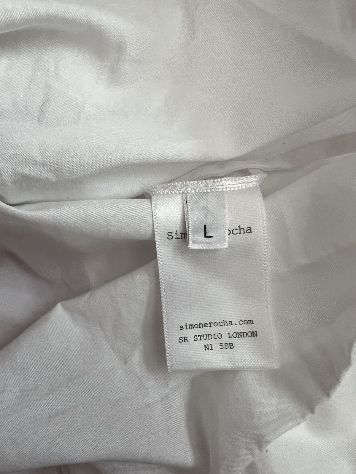 Simone Rocha Simone Rocha White Floral Draped Shirt – Runway Size US L / EU 52-54 / 3 - 5 Thumbnail