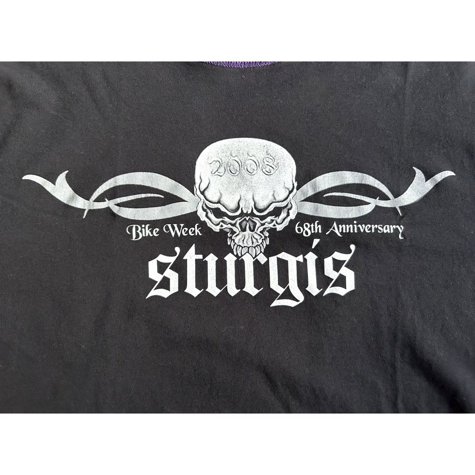 Vintage VINTAGE Sturgis Bike Week 2008 Women XL Built In Sleeves Rare Skull Biker T-Shirt Size XL / US 12-14 / IT 48-50 - 3 Thumbnail