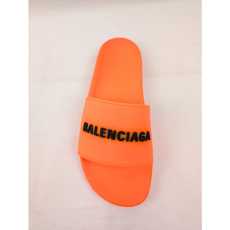 Balenciaga o1rshd1 Smooth Rubber Pool Logo Slide in Orange/Black Size US 10 / EU 43 - 6 Thumbnail