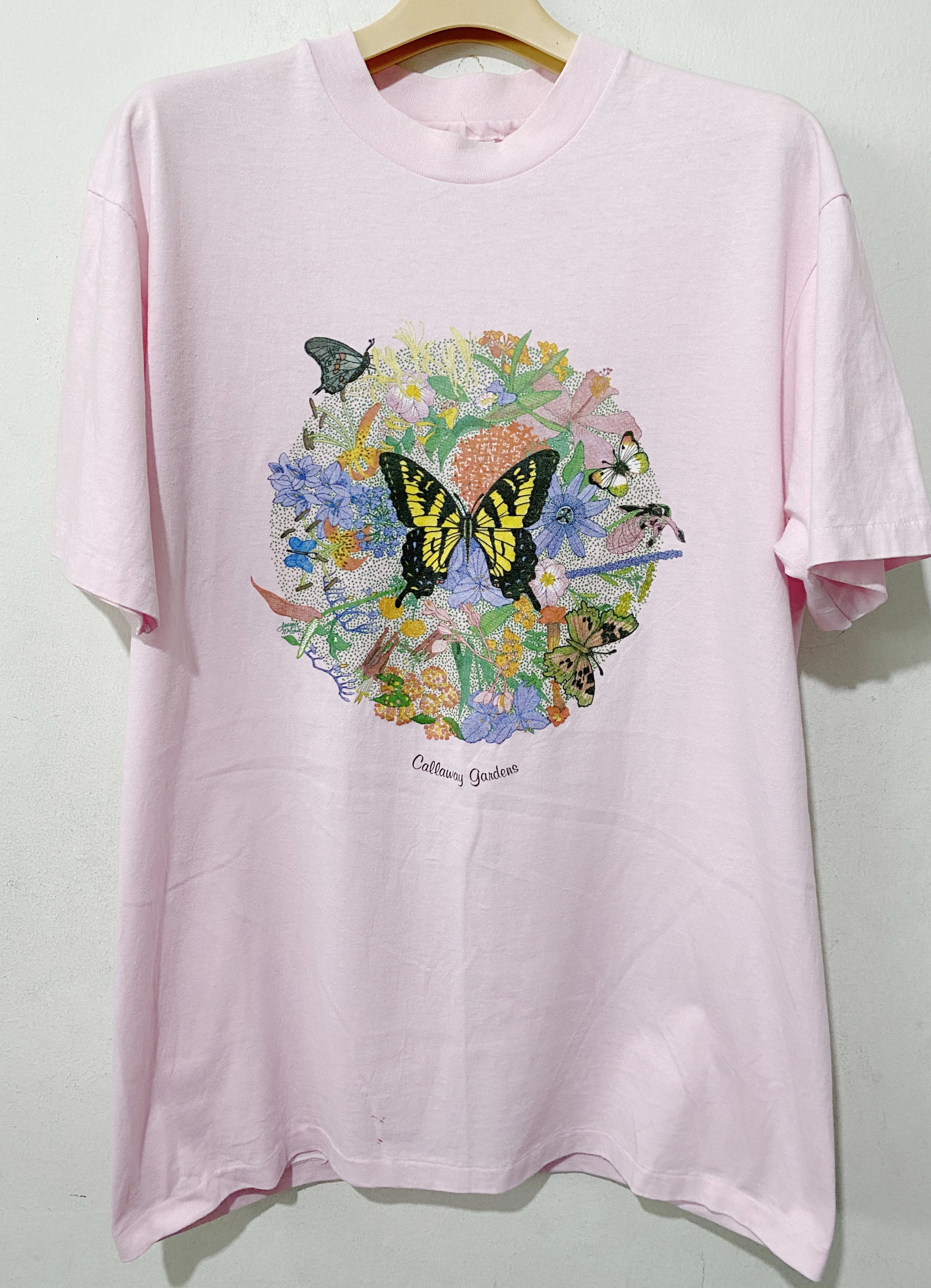 Vintage Vintage 90s Butterflies Shirt Size US L / EU 52-54 / 3 - 1 Thumbnail