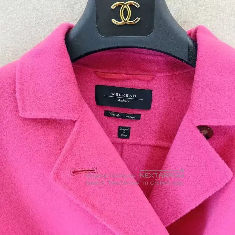 Max Mara MaxMara Women's Pink Wool Short Coat . Size XL / US 12-14 / IT 48-50 - 4 Thumbnail