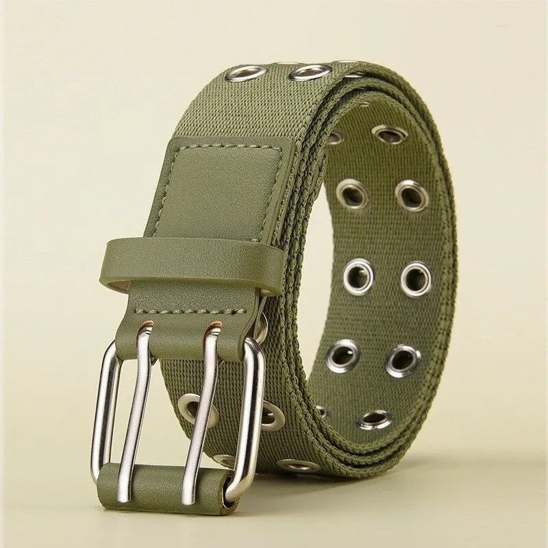 Other Canvas Belt Double Row Pin Buckle Belt Size ONE SIZE - 2 Thumbnail