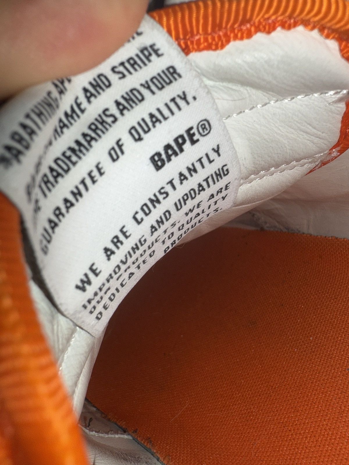 Bape 2021 patent leather orange bapesta Size US 12 / EU 45 - 7 Thumbnail