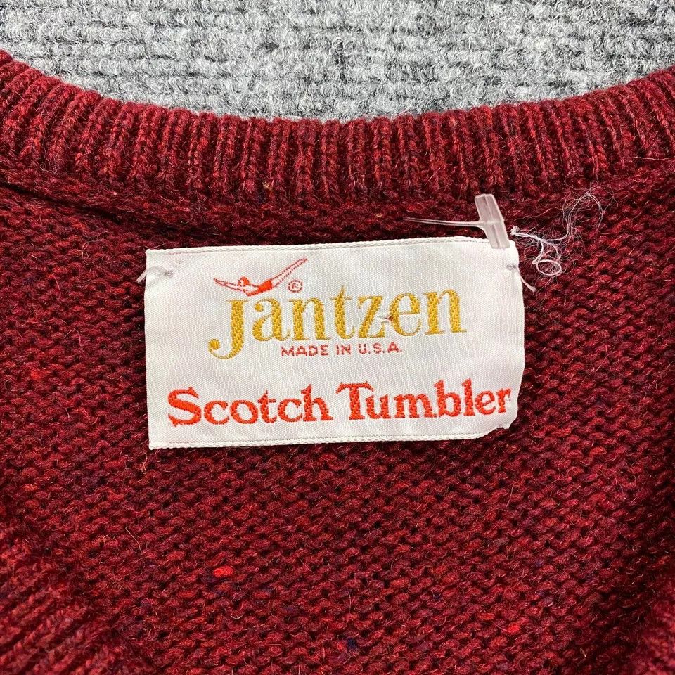 Jantzen × Vintage Jantzen Sweater Vest Mens Large V-Neck Scotch Tumbler Size US L / EU 52-54 / 3 - 3 Thumbnail