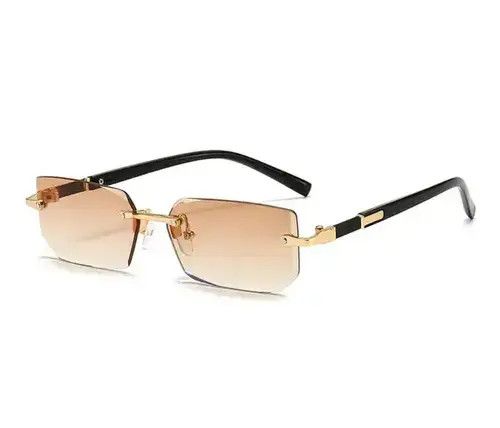 Other Brown Lens Rimless Square Sunglasses Size ONE SIZE - 3 Thumbnail