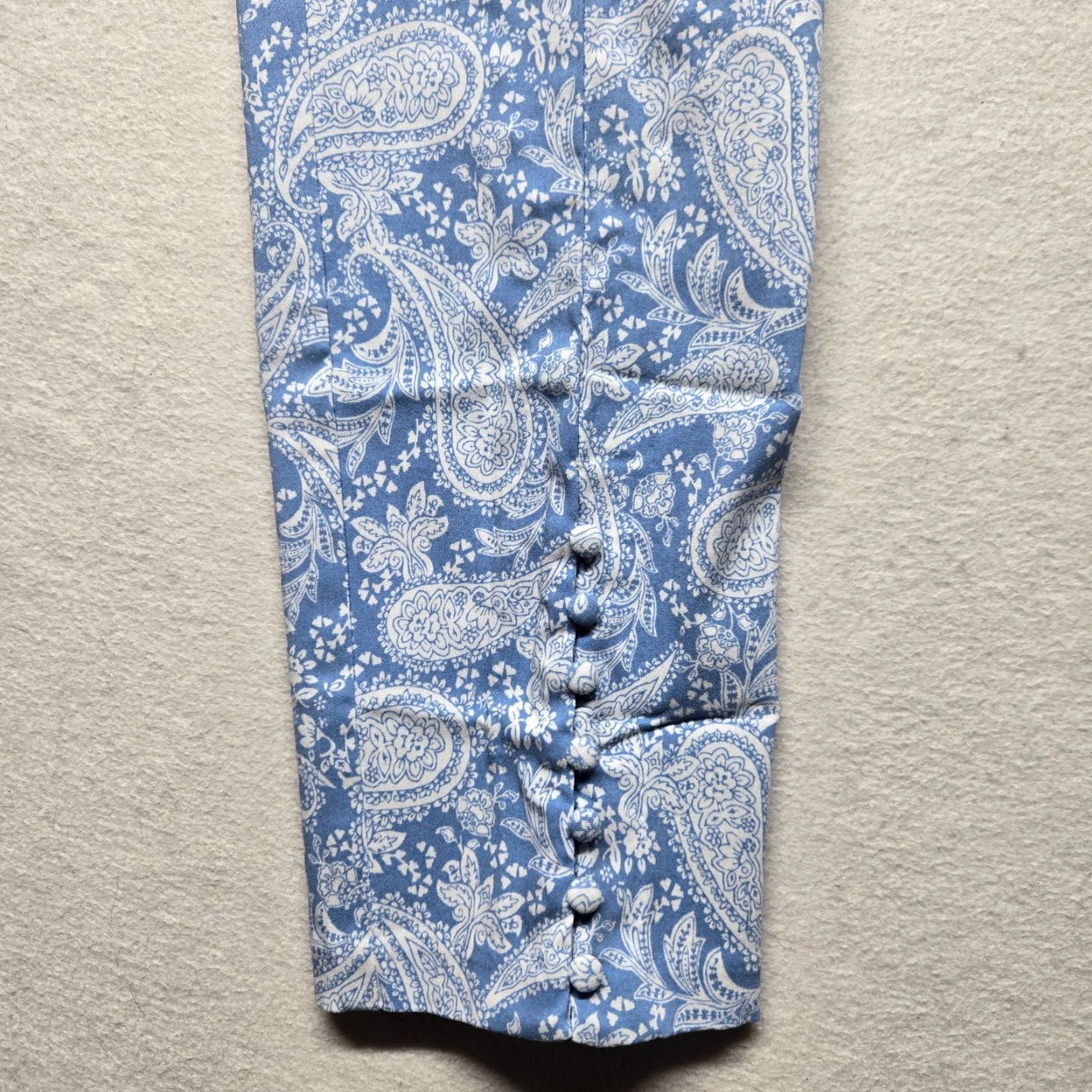 Vintage CATO Women's Casual Zip Pants Size 8 Blue Stretch Cotton Ankle Chino Size 30" / US 8 / IT 44 - 2 Thumbnail