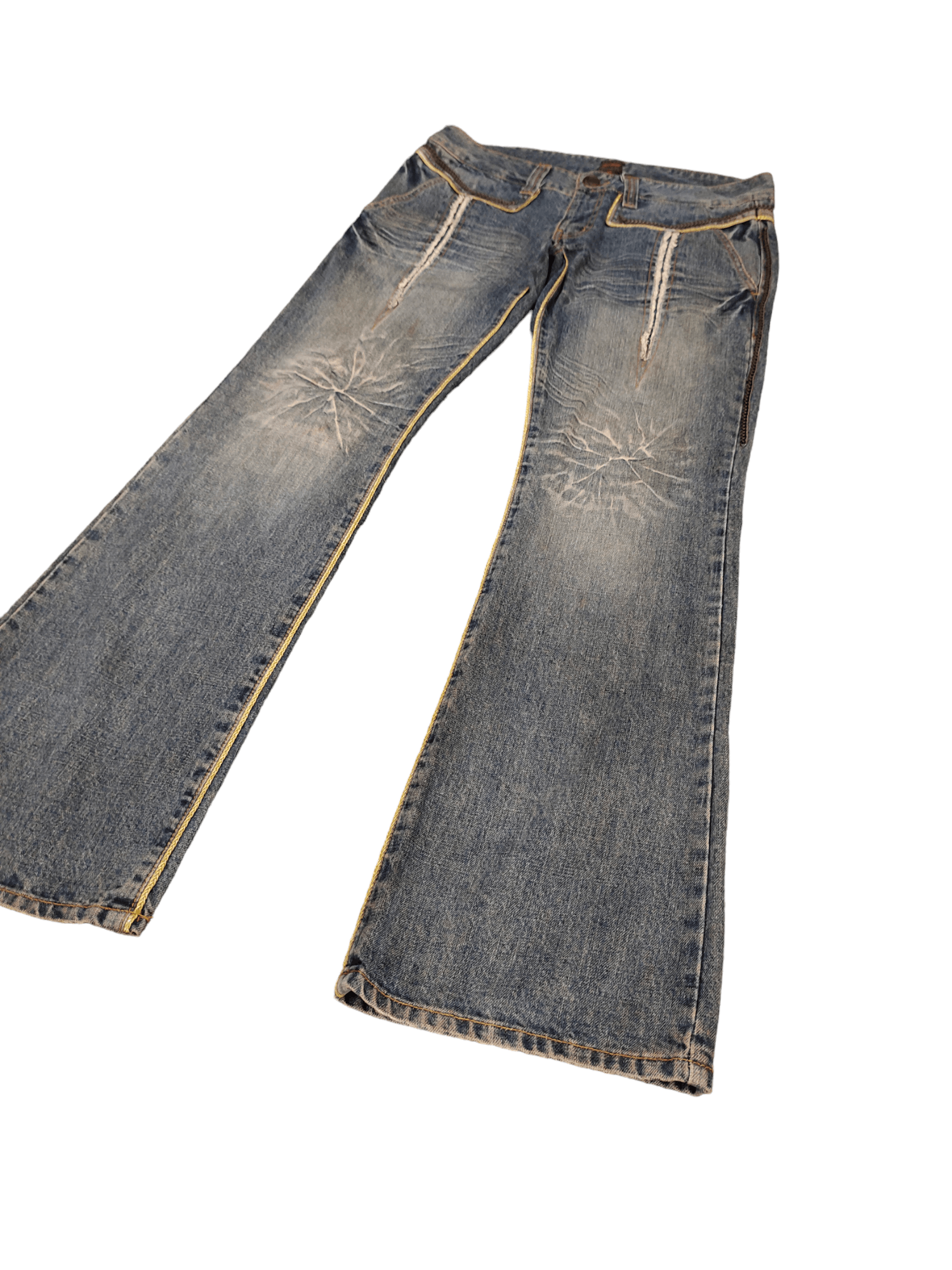 image of If Six Was Nine x Jack Rose Flare Jeans Jackrose Chain Distress Faded Boot Cut Y2K, Men's (Size 33)