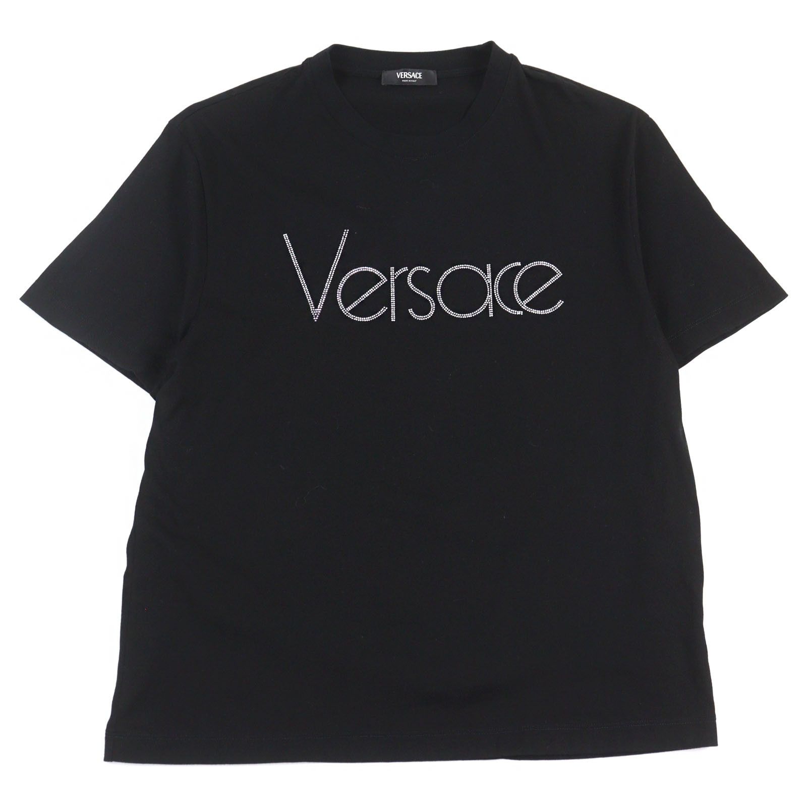 Versace Versace Versace Jeweled Logo Cotton T-shirt Cotton T-Shirts Size ONE SIZE - 1 Thumbnail