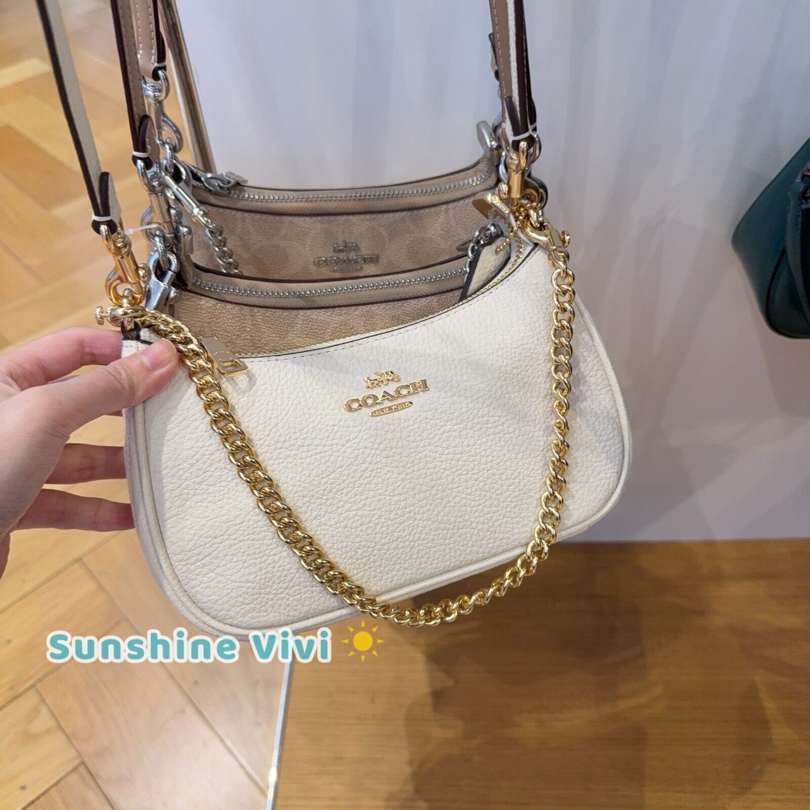 Coach NWT Coach Teri Mini Crossbody Bag CW309 Leather Chalk Size ONE SIZE - 1 Thumbnail