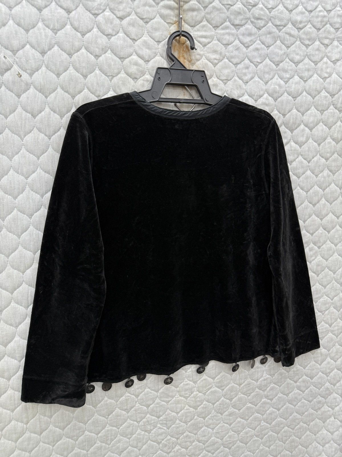 Sonia Rykiel 🔥ARCHIVE SONIA RYKIEL BLACK VELOUR BLOUSE Size M / US 6-8 / IT 42-44 - 8 Thumbnail