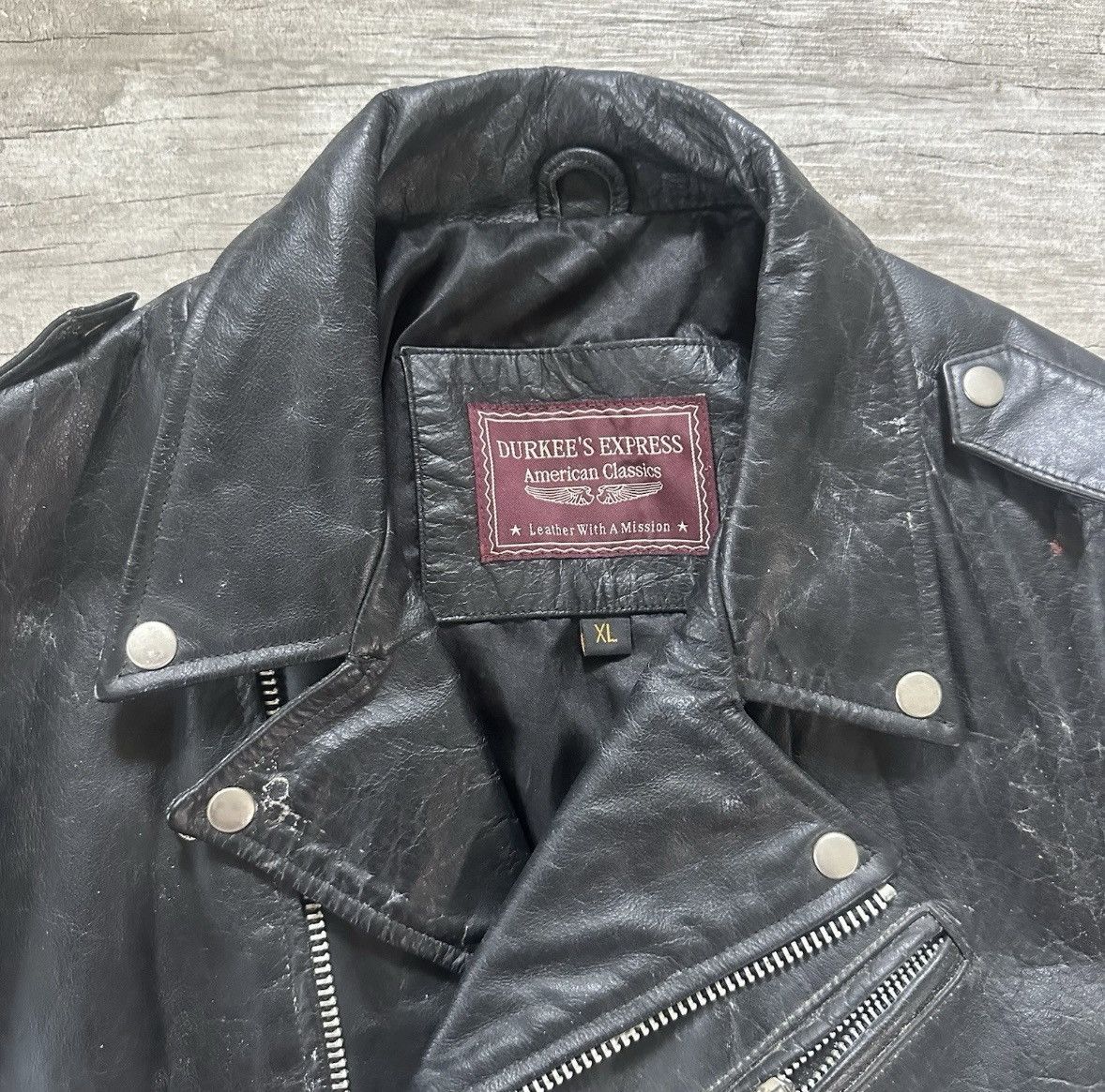 Vintage Vintage black leather biker jacket Size US XL / EU 56 / 4 - 2 Thumbnail