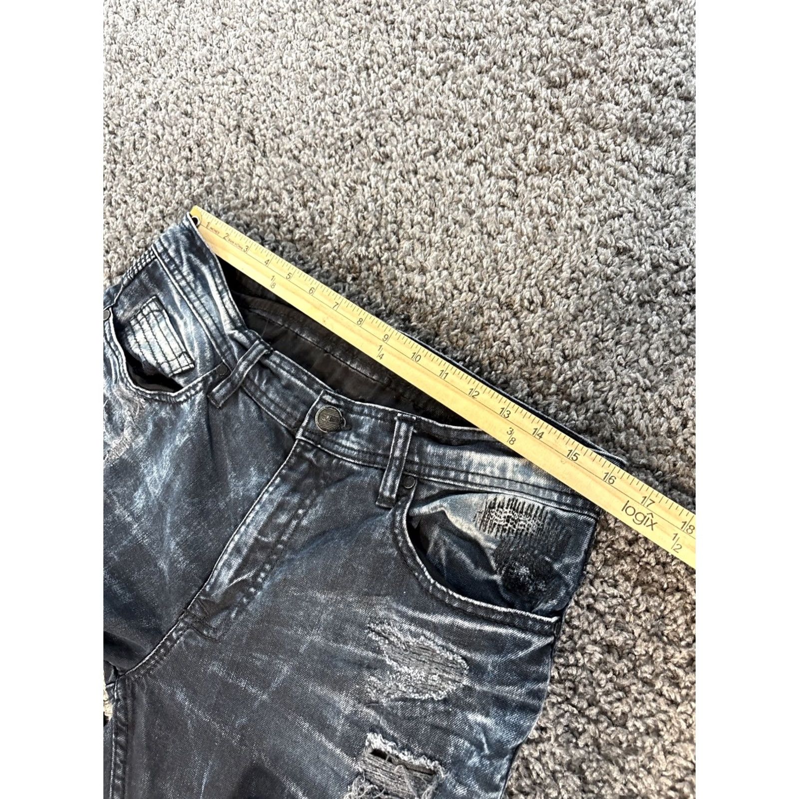 Jordan Craig Jordan Craig Legacy Edition Jeans Distressed Dark Wash Mens 34/32 Blue 90s Y2K Arab Pakistan? Size US 34 / EU 50 - 4 Thumbnail