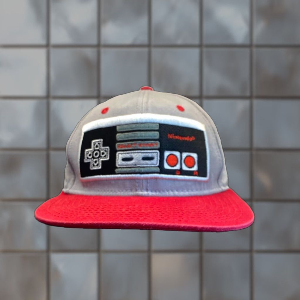 Nintendo VINTAGE Nintendo Baseball Cap Hat Mens One Size Gray Cotton Retro 90s Controller Embroidered OSFM Size ONE SIZE - 1 Thumbnail