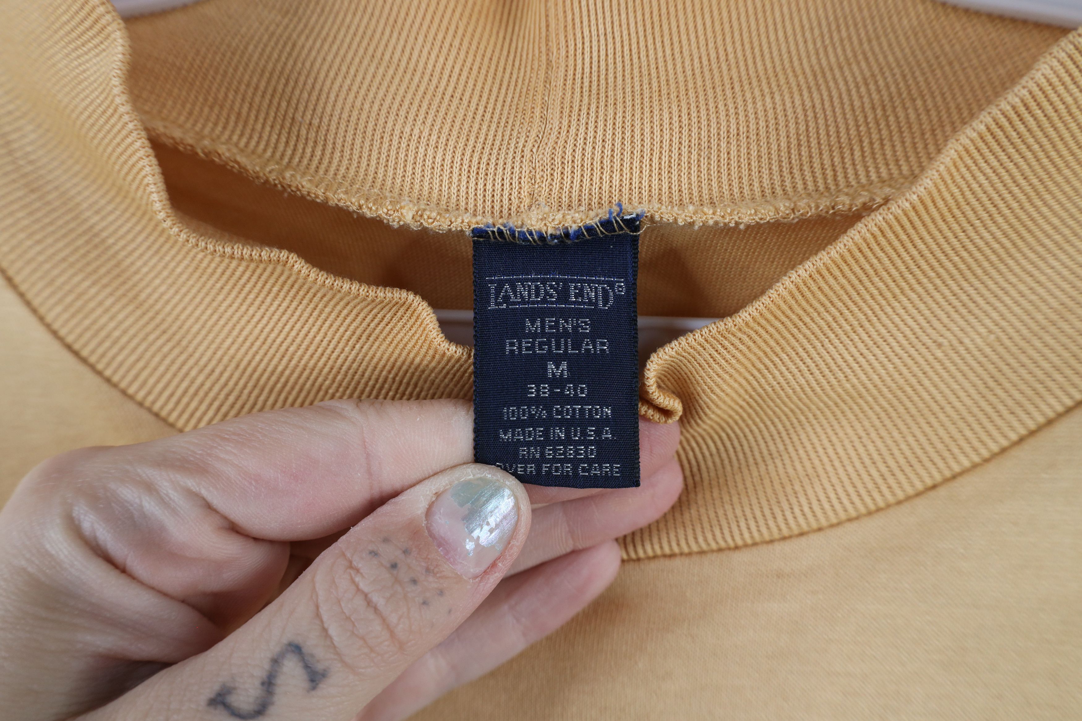 Lands' End × Vintage Vintage 90s Lands End Mock Neck Long Sleeve T-Shirt Gold USA Size US M / EU 48-50 / 2 - 4 Thumbnail