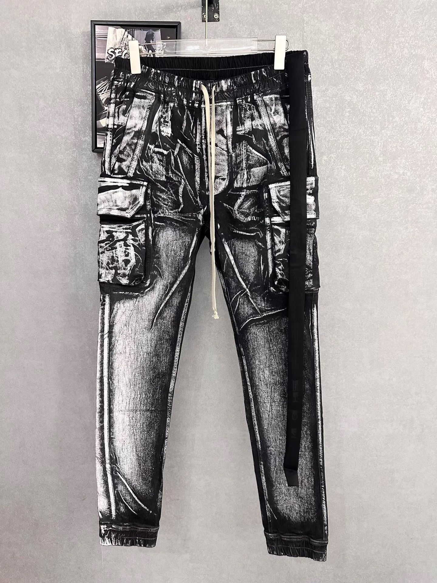 Rick Owens Rick Owens Waxed Bullet Cargo Pants K34 Size US 35 - 1 Thumbnail