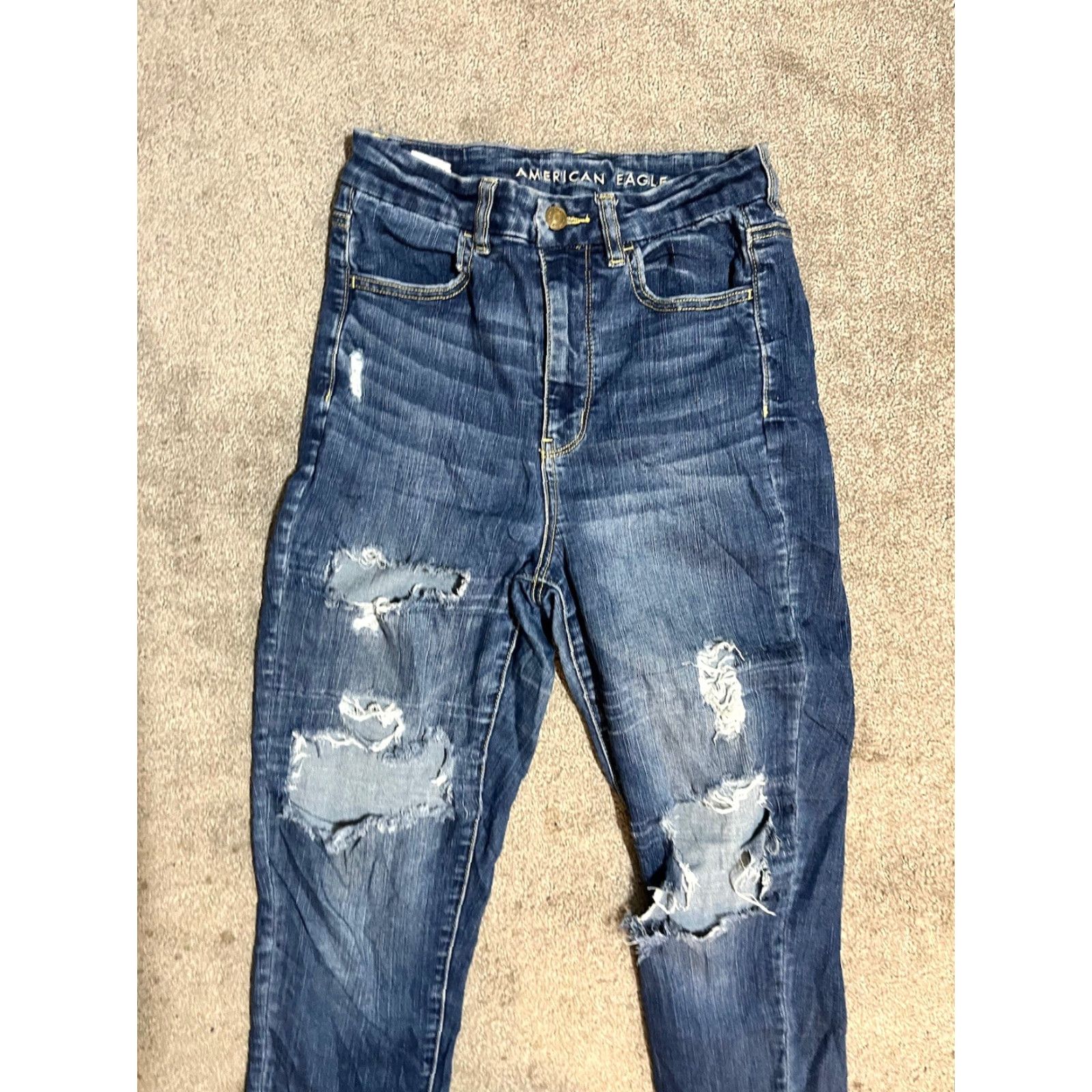 American Eagle Outfitters American Eagle Blue Jegging Next Level Stretch Curvy Super Hi-Rise Size 6 Destro Pants Women's Size 28" / US 6 / IT 42 - 2 Thumbnail