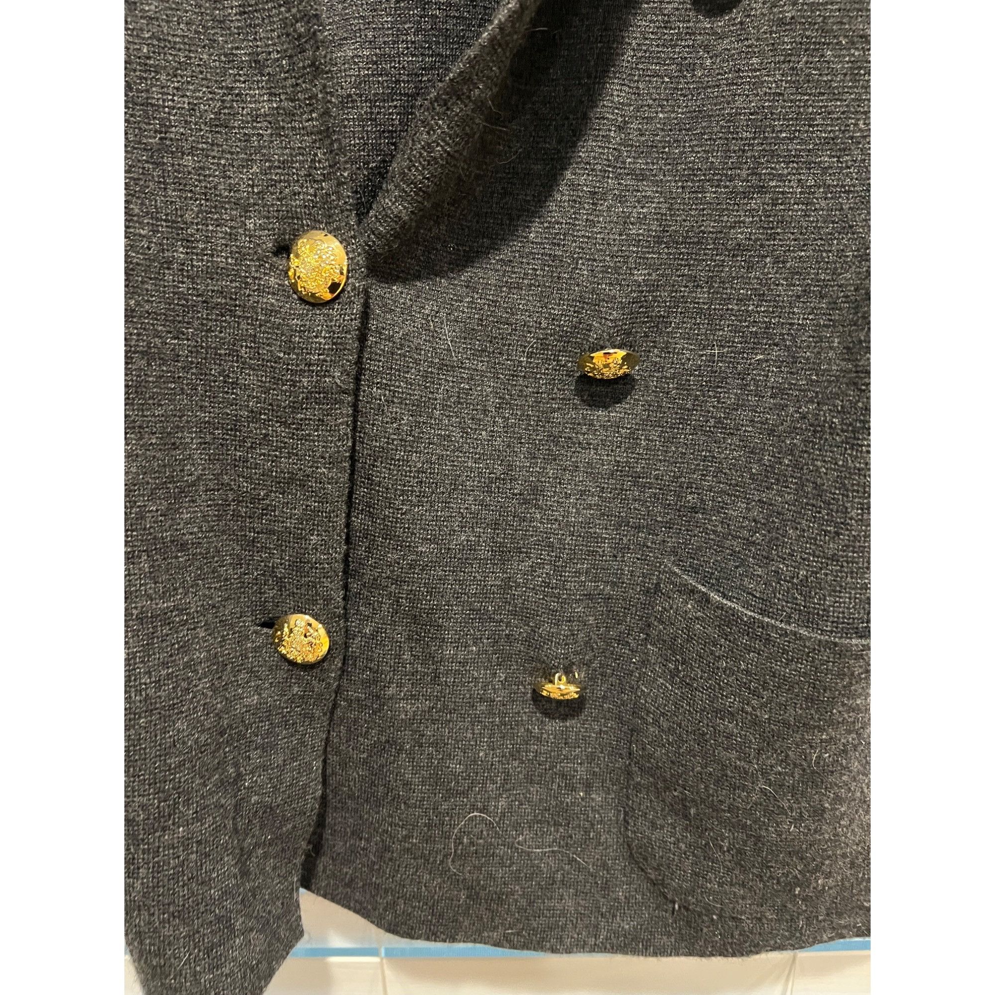 Lauren Ralph Lauren Ralph Lauren Black Merino Wool Double Breasted Crest Crown L Size L / US 10 / IT 46 - 4 Thumbnail
