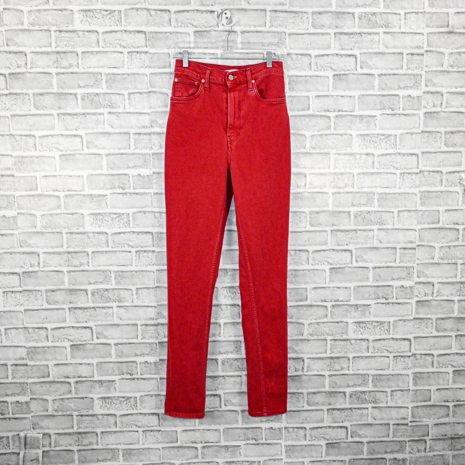 Helmut Lang Helmut Lang High Waist Spikes Jeans in Red Oxidize stone Size 28" / US 6 / IT 42 - 6 Thumbnail