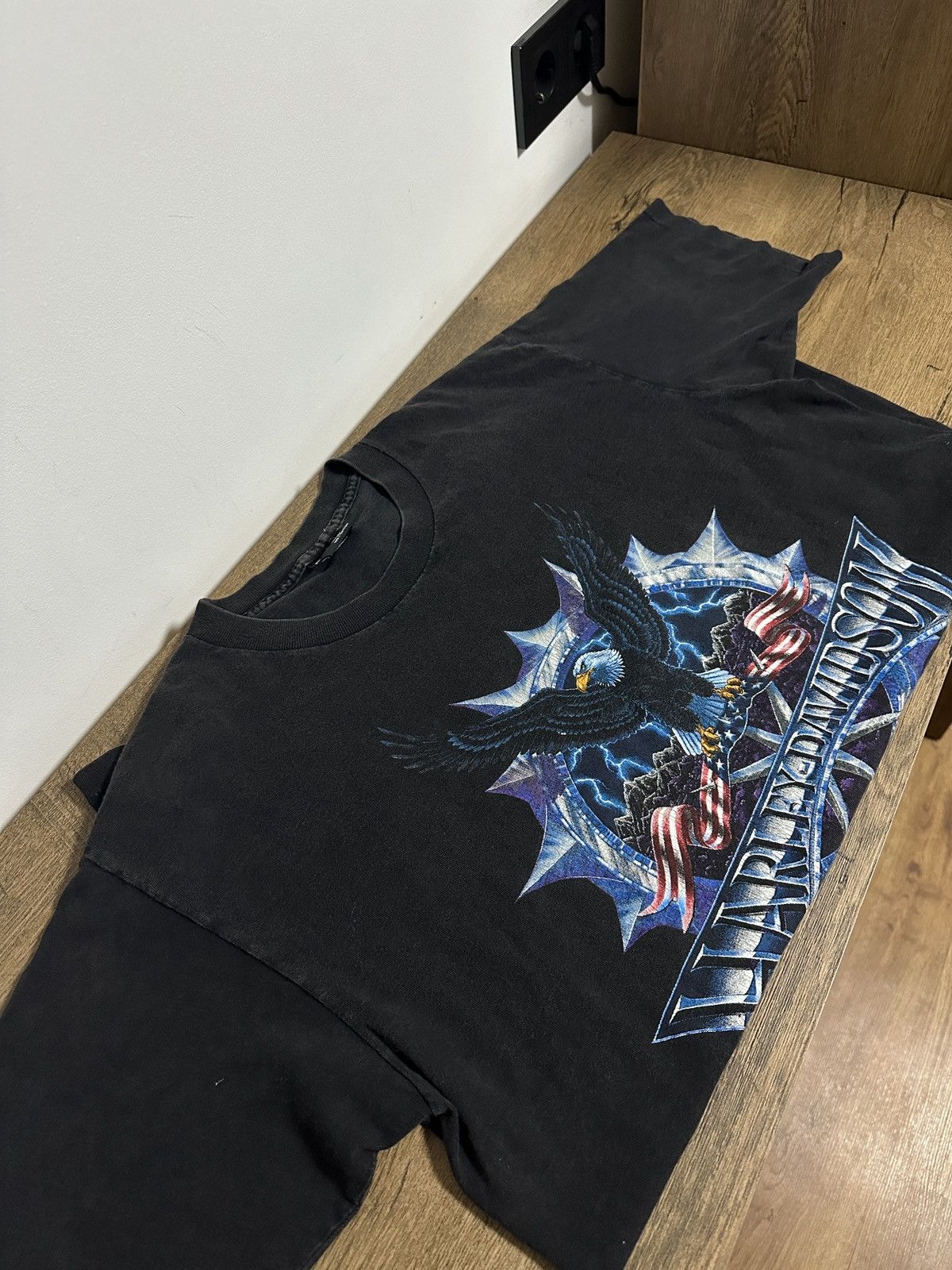 Harley Davidson × Vintage Vintage 1994 Harley Davidson Single Stitch Eagle T-Shirt Size US L / EU 52-54 / 3 - 8 Thumbnail