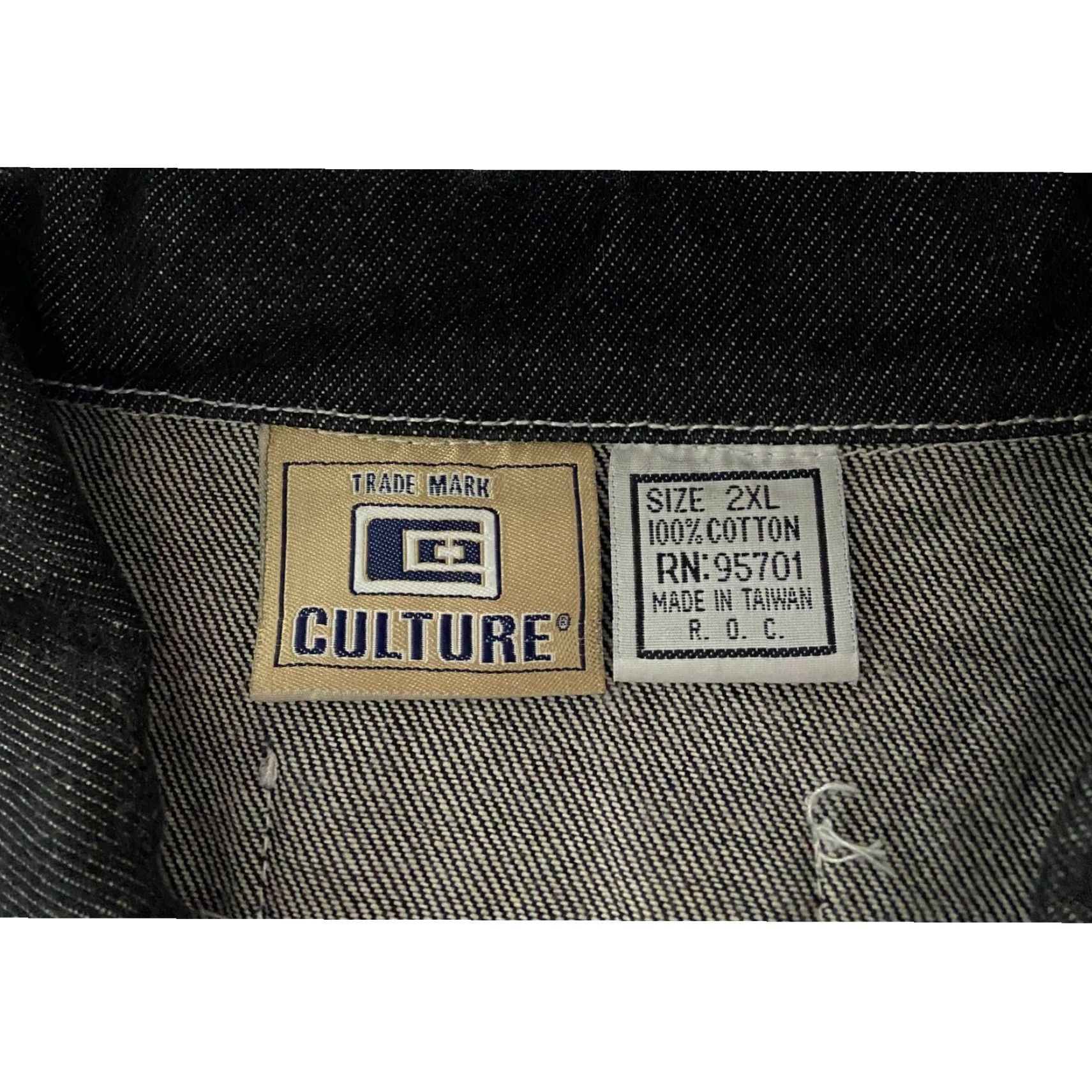 Vintage Culture Denim Jacket Black Mens 2XL Cotton Trucker Style Shirt Jacket Casual Spring Fall Mens Size US 39 - 5 Thumbnail