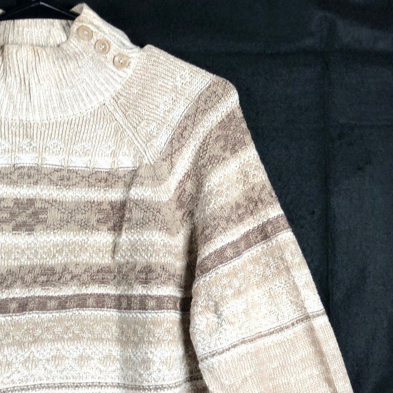Croft & Barrow Croft & Barrow Womens Sweater Brown Mock Neck Button Accents Pullover Large Size L / US 10 / IT 46 - 5 Thumbnail