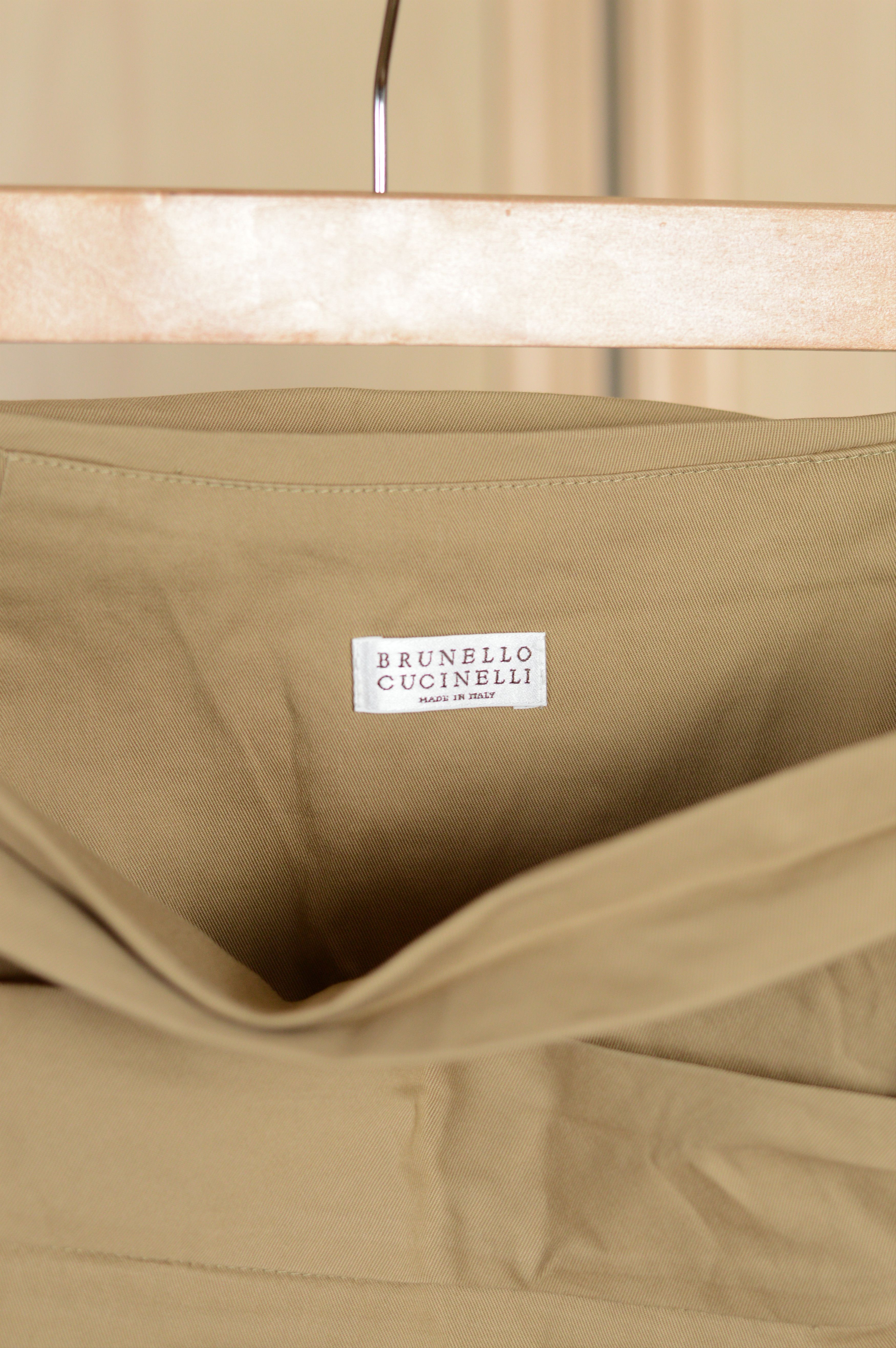 Brunello Cucinelli Brunello Cucinelli Beige Cotton Skirt Size 32" / US 10 / IT 46 - 5 Thumbnail