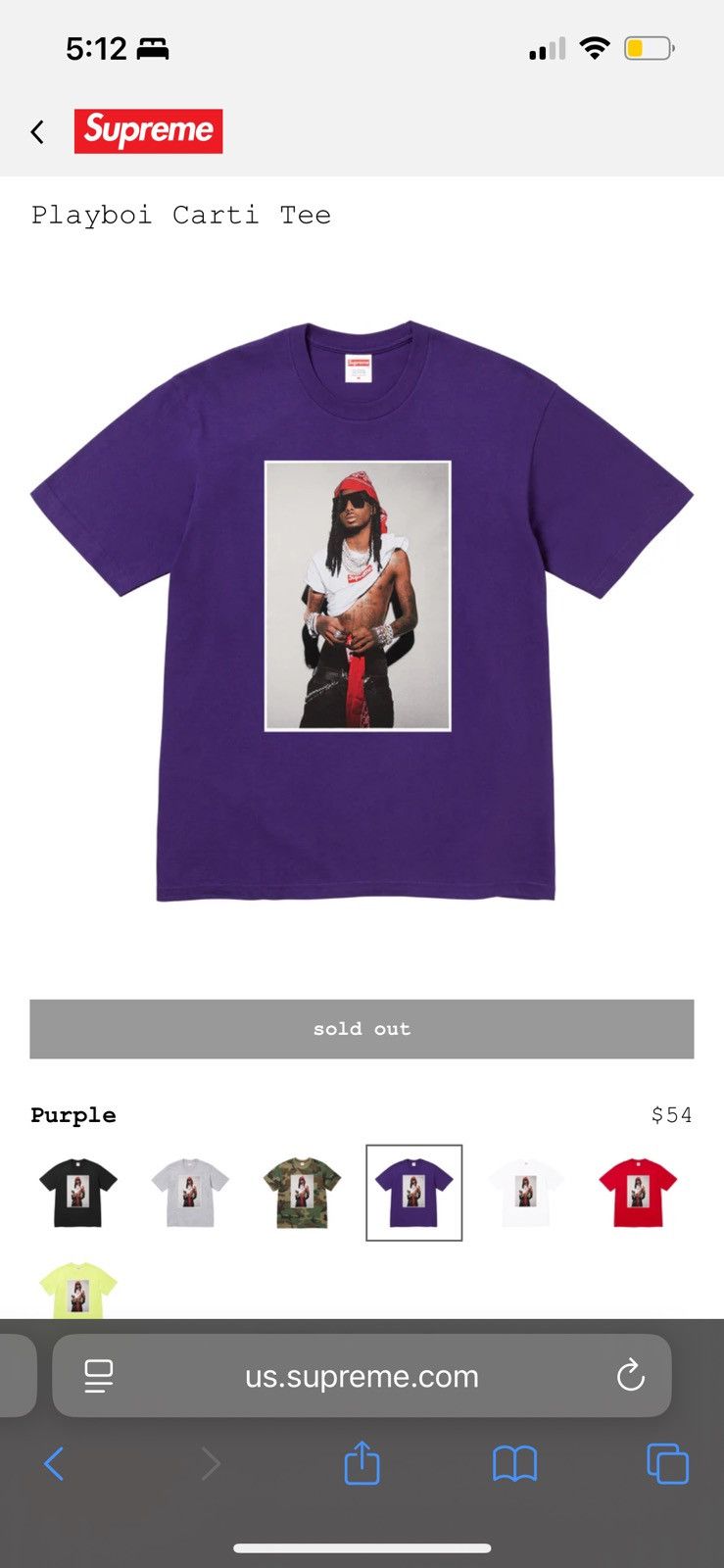 新品 Supreme Playboi Carti Tee パープル supreme Playboi Carti Tee パープル L Purple Playboi Carti
