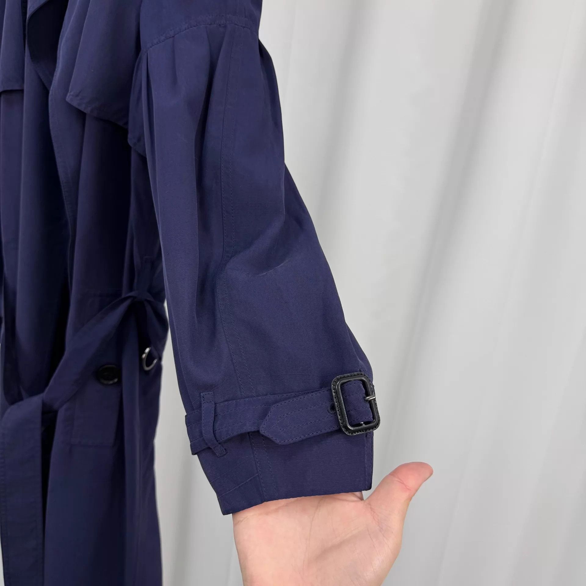Burberry Burberry Navy Blue Silk Trench Coat UK6 98 New Size XS / US 0-2 / IT 36-38 - 4 Thumbnail
