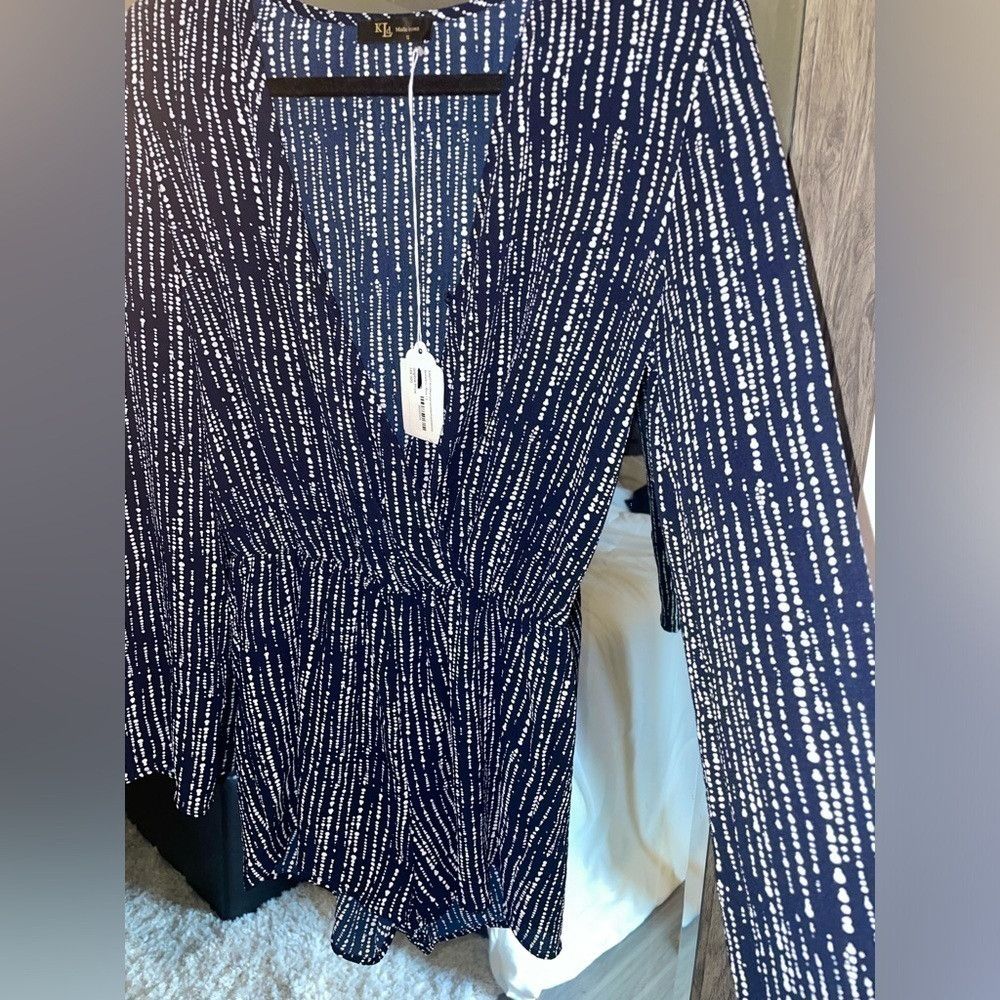 Other KLD blue and white v neck romper Size 26" / US 2 / IT 38 - 6 Thumbnail
