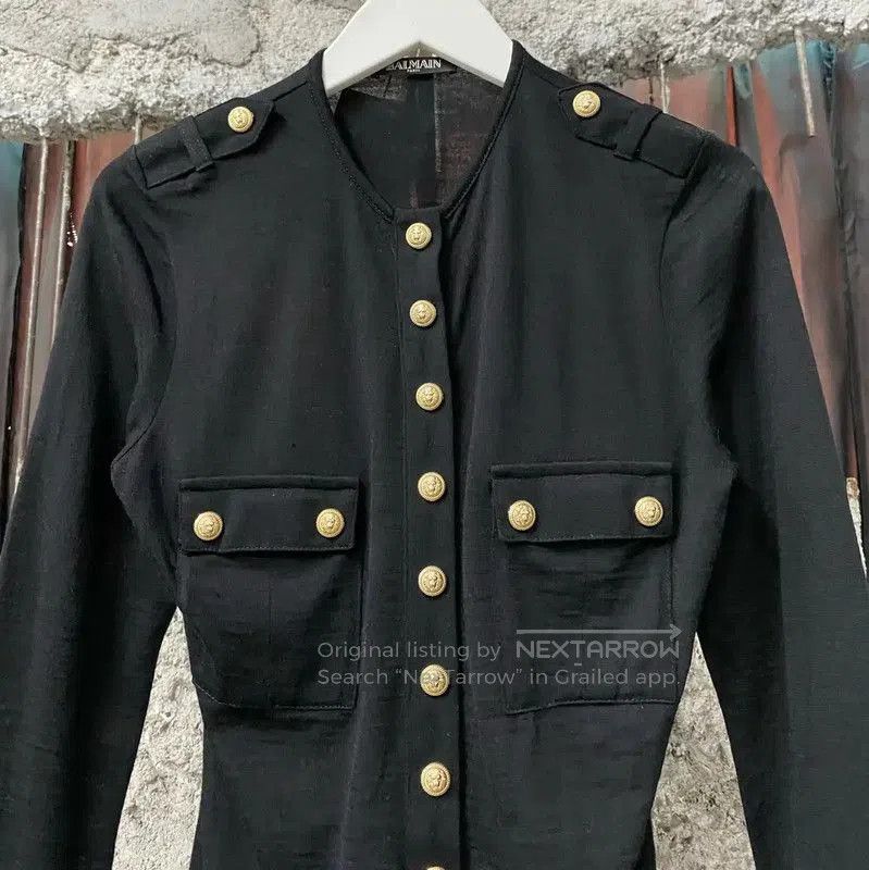 Balmain Balmain Black Wool Long Sleeve Top for Women . Size XXS / US 00 / IT 34 - 3 Thumbnail