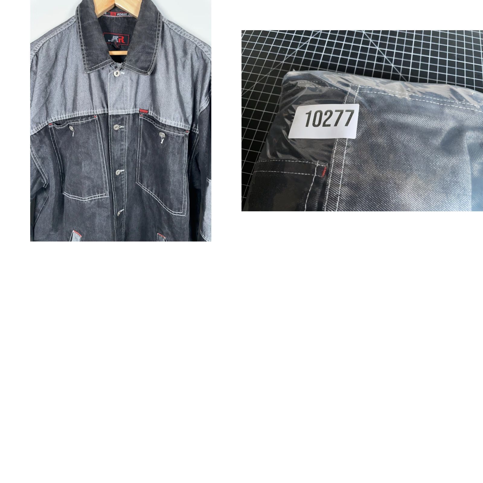 Denime VINTAGE Koman 2000 RAW Denim Jacket Jeans Black Gray 3XL Mens Denim Jacket Hip Hop 90s Streetwear Size US 39 - 9 Thumbnail