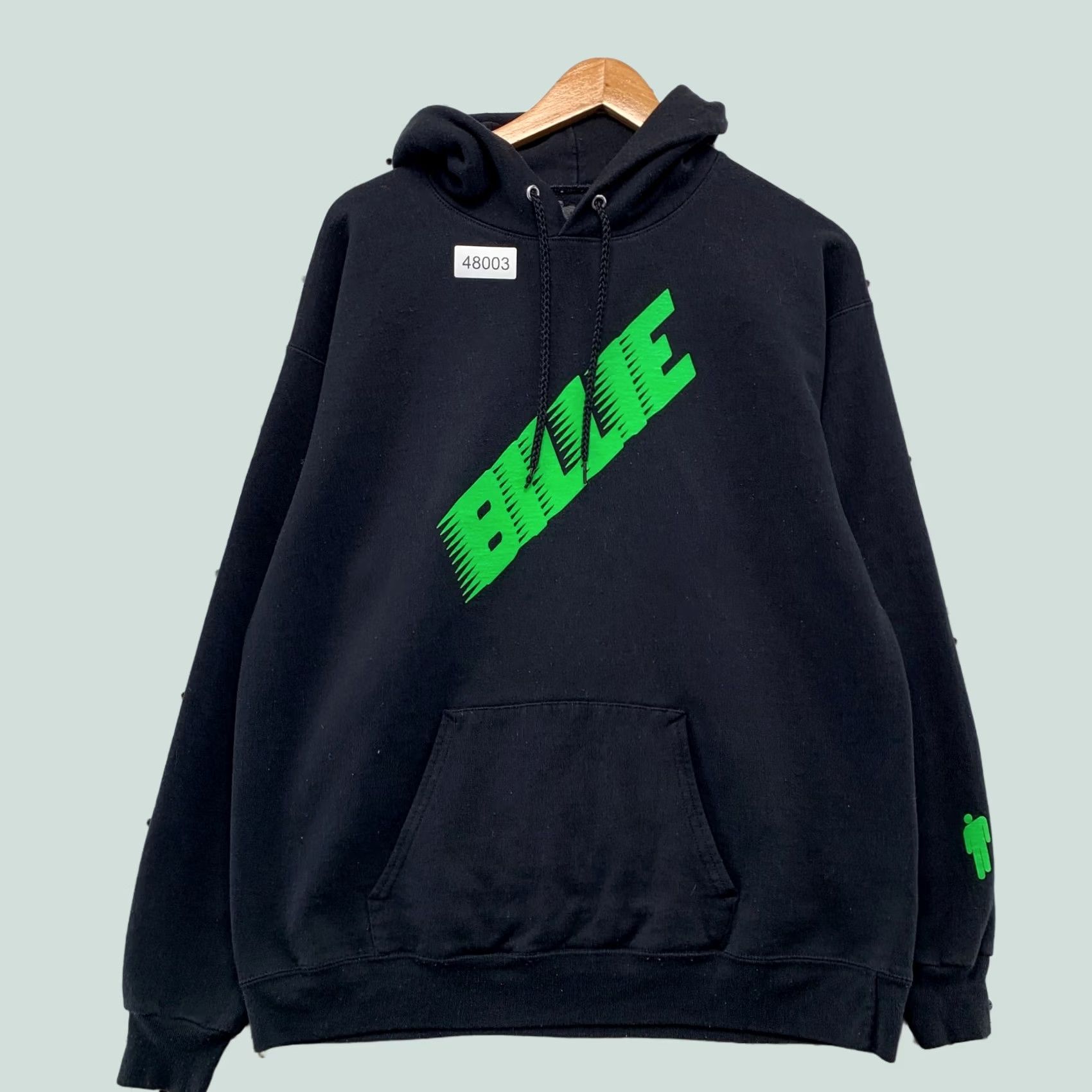 Vintage Billie Eilish Hoodie Sweatshirt Mens Large Black Green 2020 Tour Racing Graphic Size US L / EU 52-54 / 3 - 1 Thumbnail
