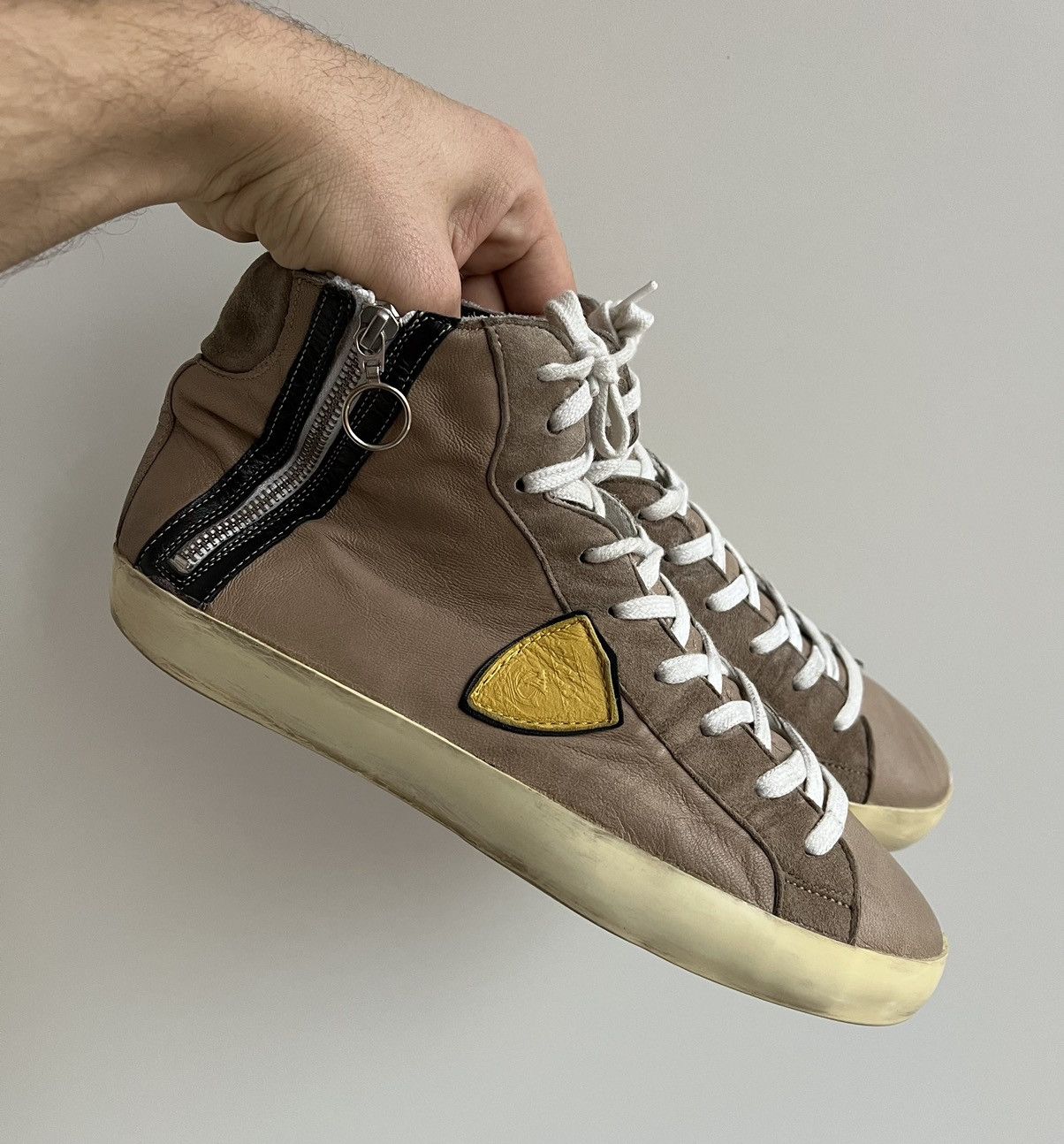 Philippe Model Philippe Model Brown Leather High Sneakers Size US 10 / EU 43 - 2 Thumbnail