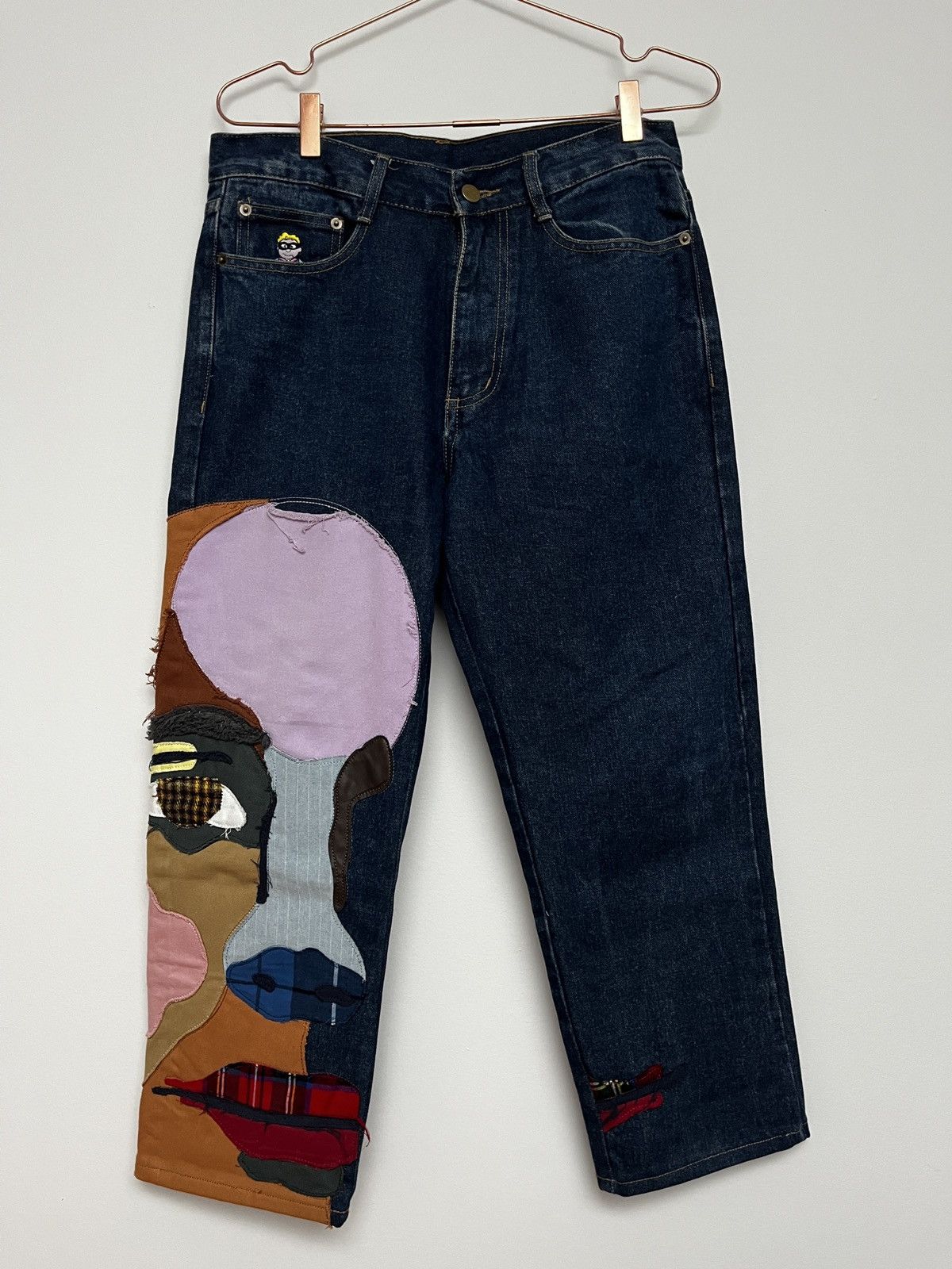 KidSuper Kid Super FW21 Stitched Face Jeans (unisex) Size US 30 / EU 46 - 1 Thumbnail