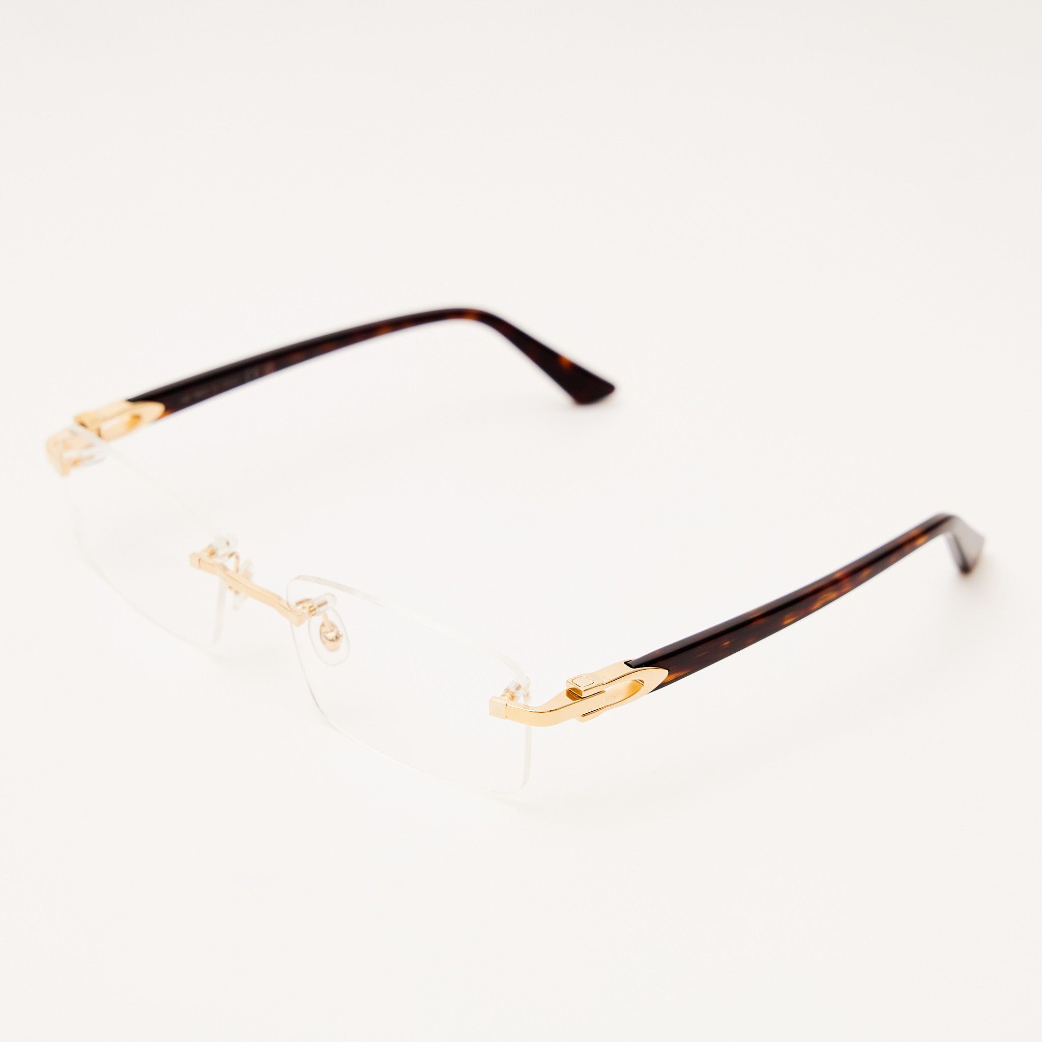 image of Cartier Ct0287O 002 Gold Havana Transparent in Havana Gold, Men's