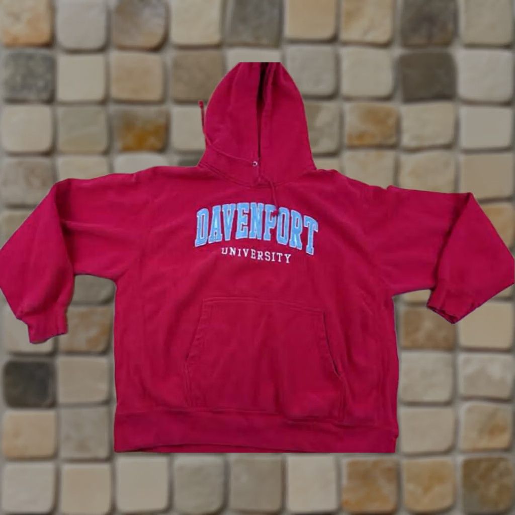 Vintage VINTAGE Davenport University Panthers Sweatshirt Hoodie 2XL USA Made Pro Weave Sweatshirt Red Mens Pullover 1990s Panthers Size US XXL / EU 58 / 5 - 1 Thumbnail