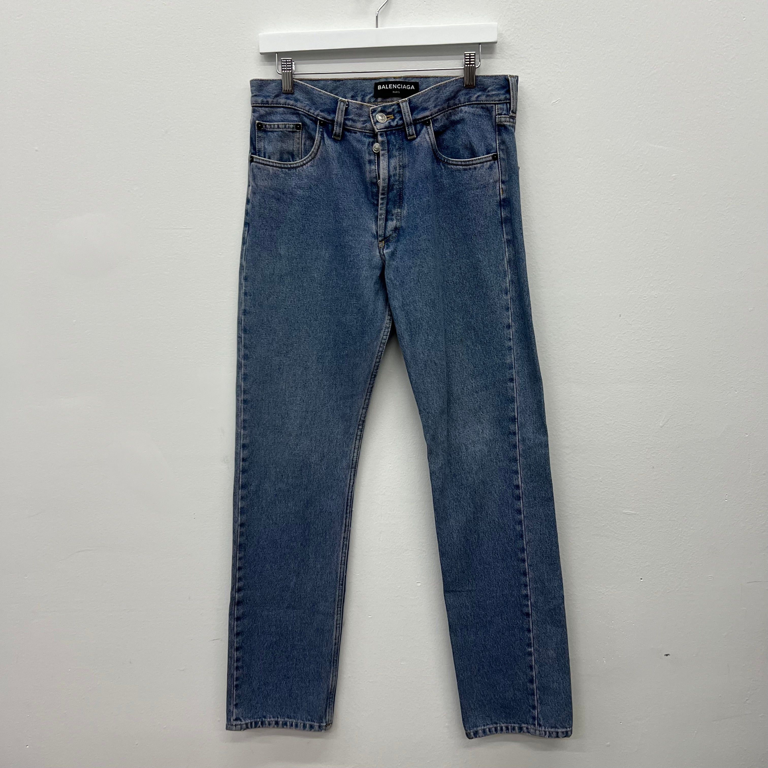 Balenciaga Balenciaga Pink Wash Straight Leg Denim Jeans - Size 31 Size US 31 - 1 Thumbnail