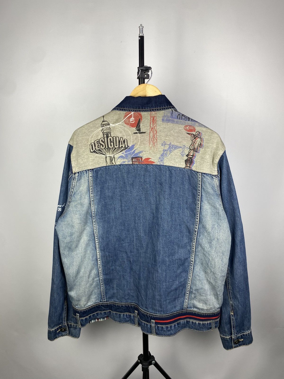 Desigual × Japanese Brand Vintage 90s Desigual patchwork denim faded jacket Size XXL / US 16-18 / IT 52-54 - 5 Thumbnail