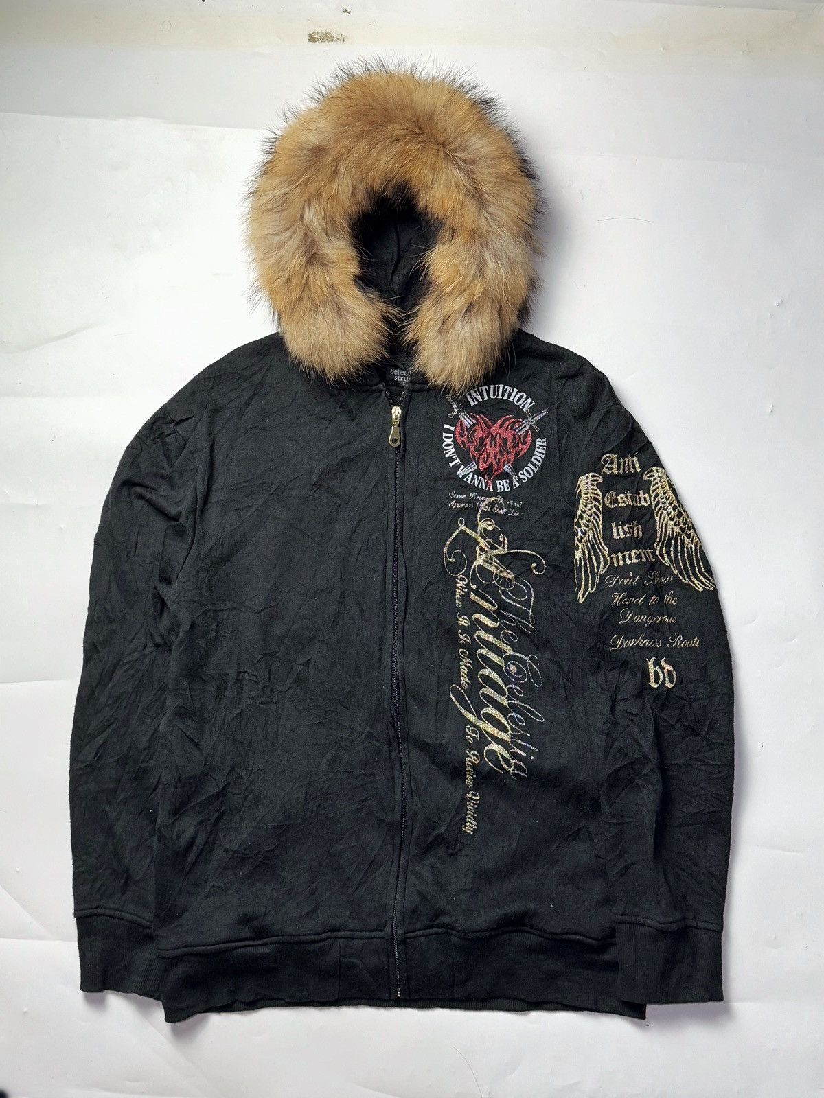If Six Was Nine Fur Hoodie Loverock Anarchy Poem Japanese Style Size US L / EU 52-54 / 3 - 1 Thumbnail