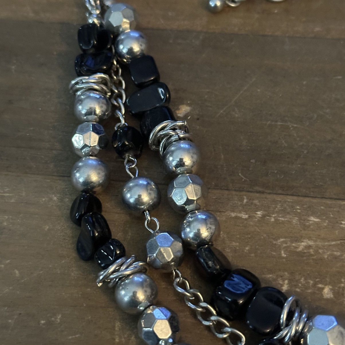 Other Silver tone and black bead multi strand layered necklace Size ONE SIZE - 5 Thumbnail