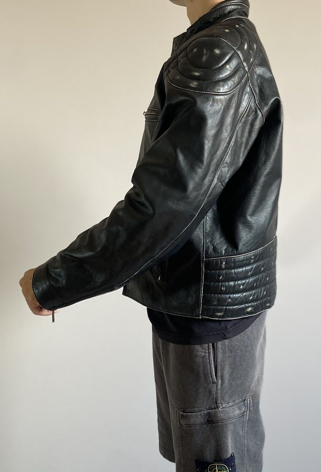 Vintage Buffalo Leather Jacket Distressed Effect Coat Size US XL / EU 56 / 4 - 7 Thumbnail