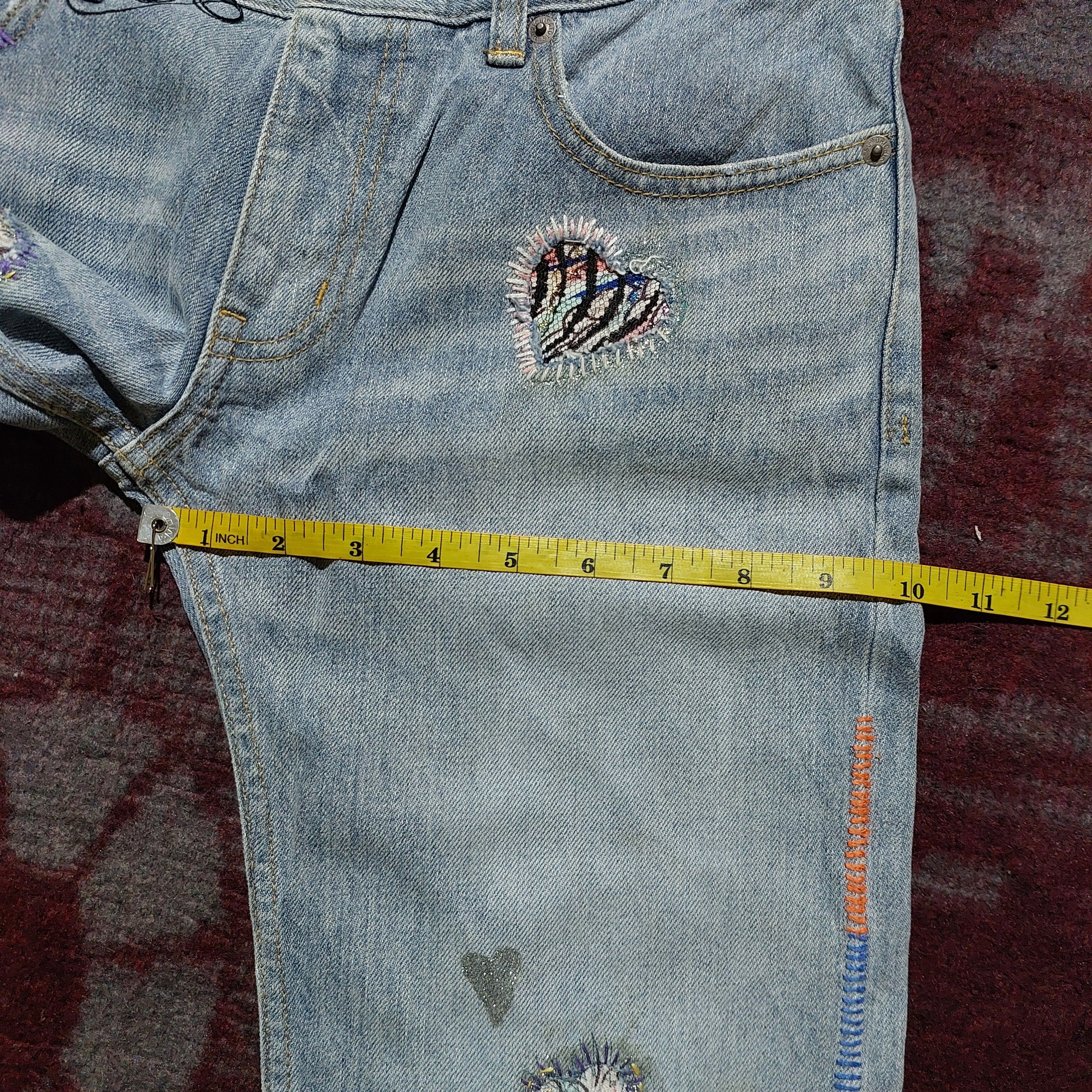 Issey Miyake vintage Tsumori Chisato heart patch blue jeans Size 30" / US 8 / IT 44 - 15 Thumbnail