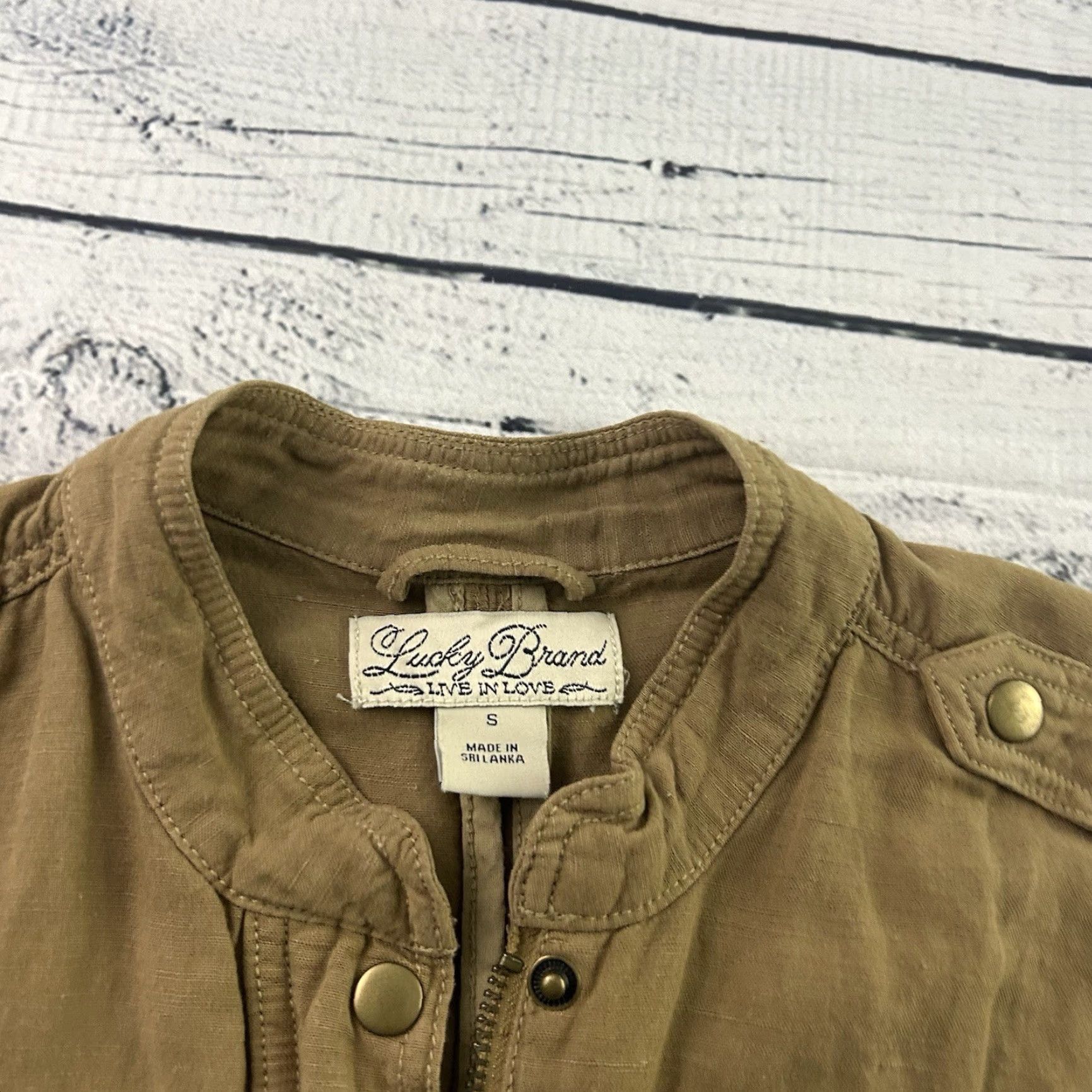 Lucky Brand Lucky Brand Full Zip Jacket Women's S Cotton Brown Snap Button Size S / US 4 / IT 40 - 2 Thumbnail