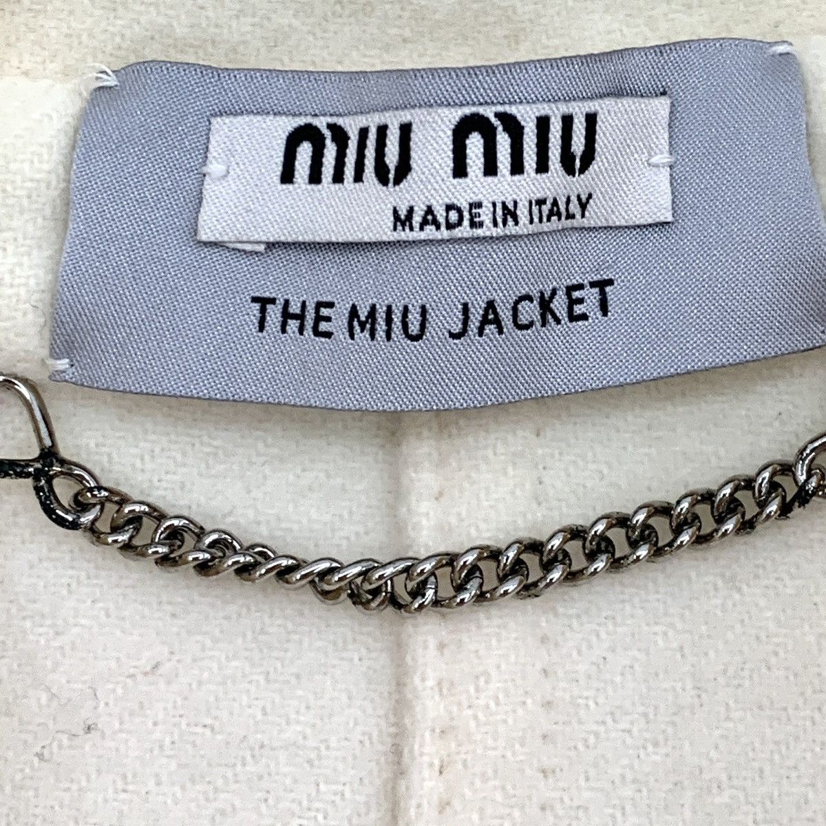 Miu Miu MiuMiu Beige Wool Lapel Single Breasted Chambray Jacket Size XS / US 0-2 / IT 36-38 - 5 Thumbnail