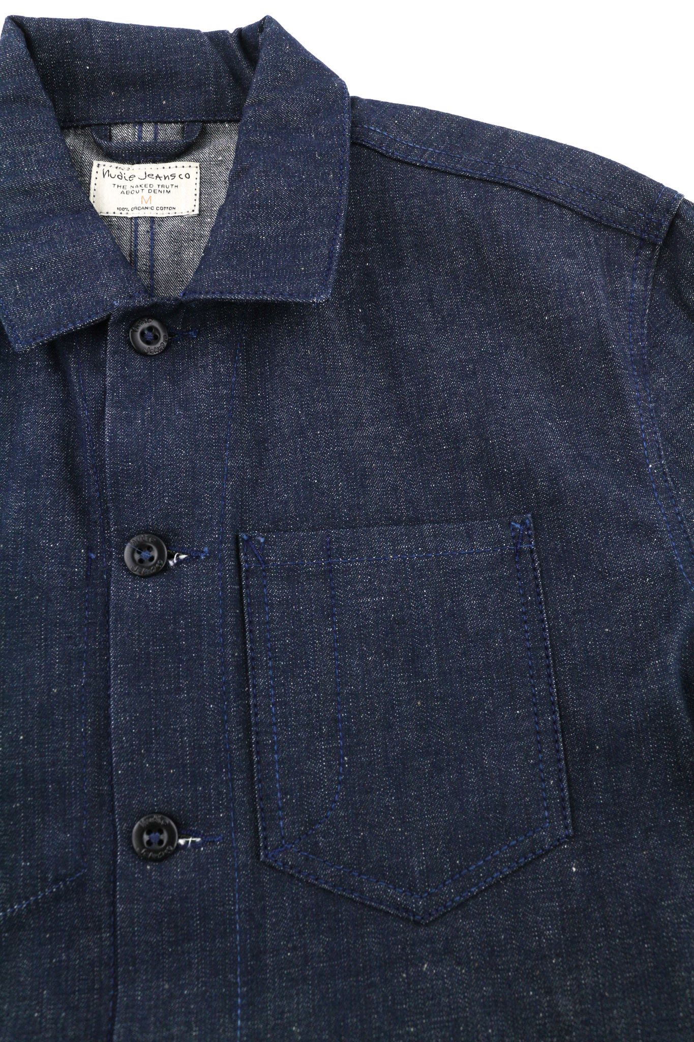 Nudie Jeans TRYGGVE M Organic Dark Denim Polo Neck Jacket 81948 Size US M / EU 48-50 / 2 - 6 Thumbnail